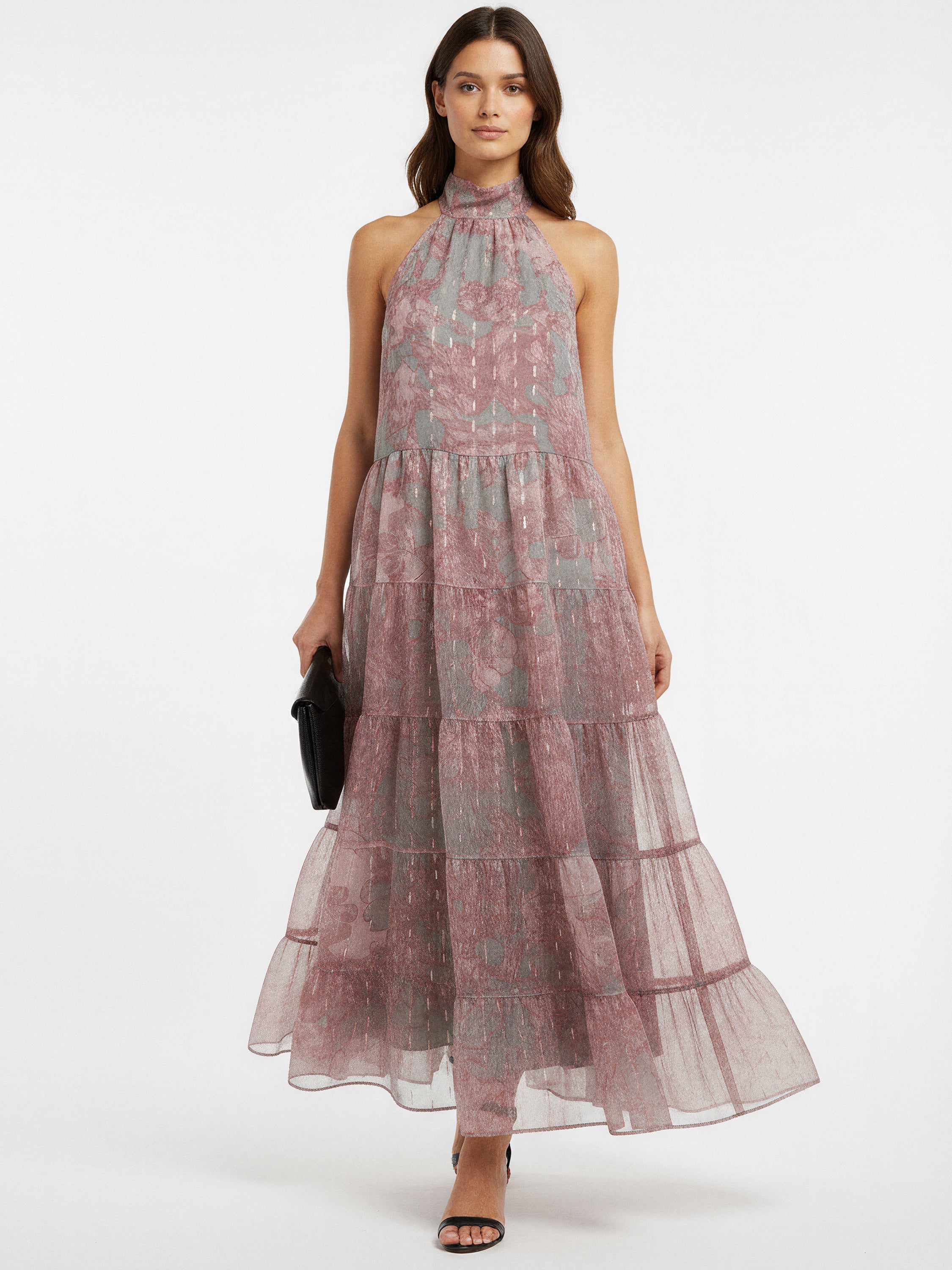 CITRINE MAXI DRESS PINK & GREY