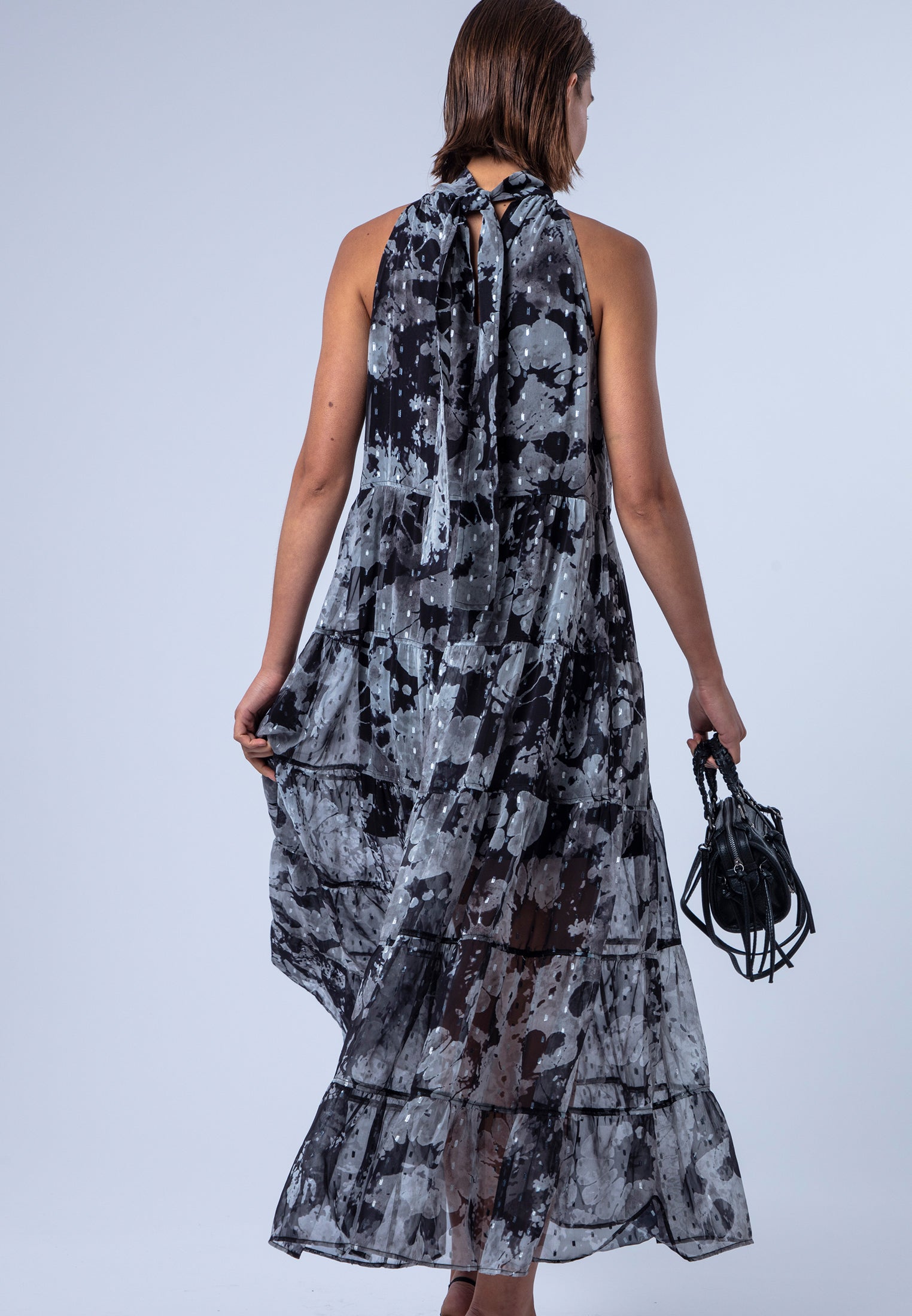CITRINE MAXI DRESS JET BLACK & WHITE