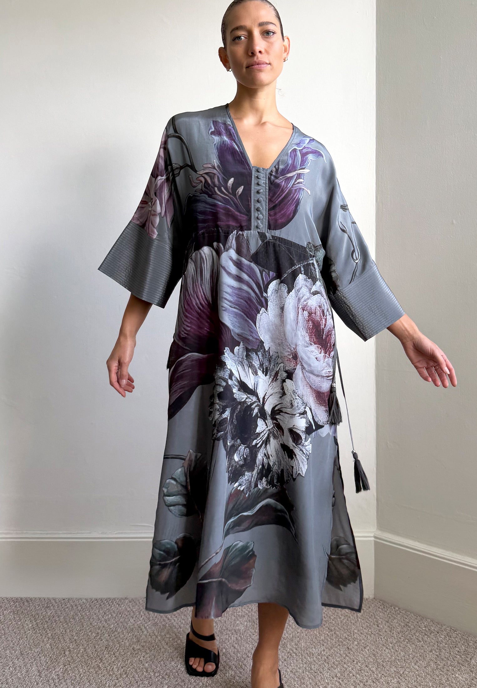 DENISE TUNIC FLORAL TAUPE