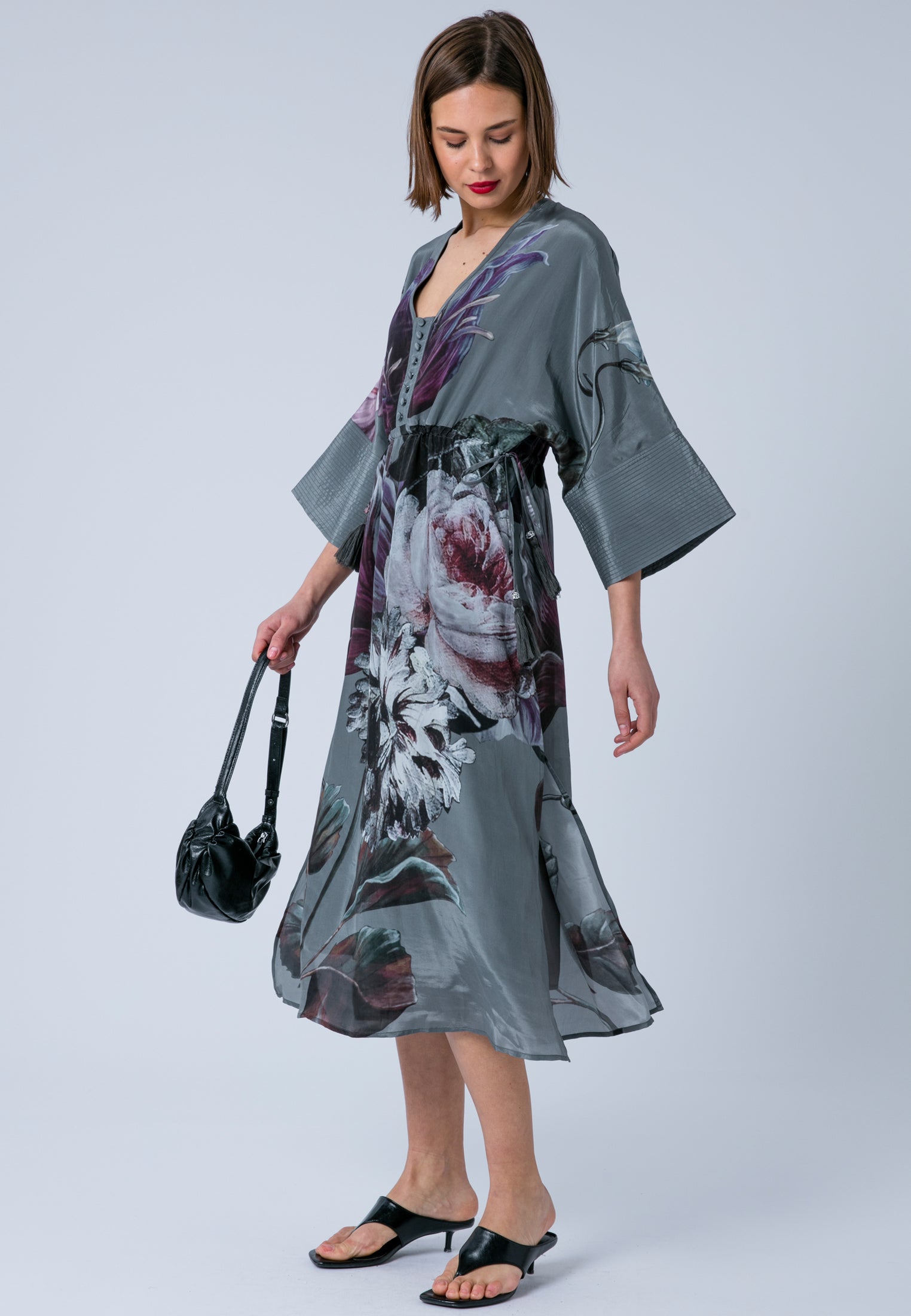 DENISE TUNIC FLORAL TAUPE