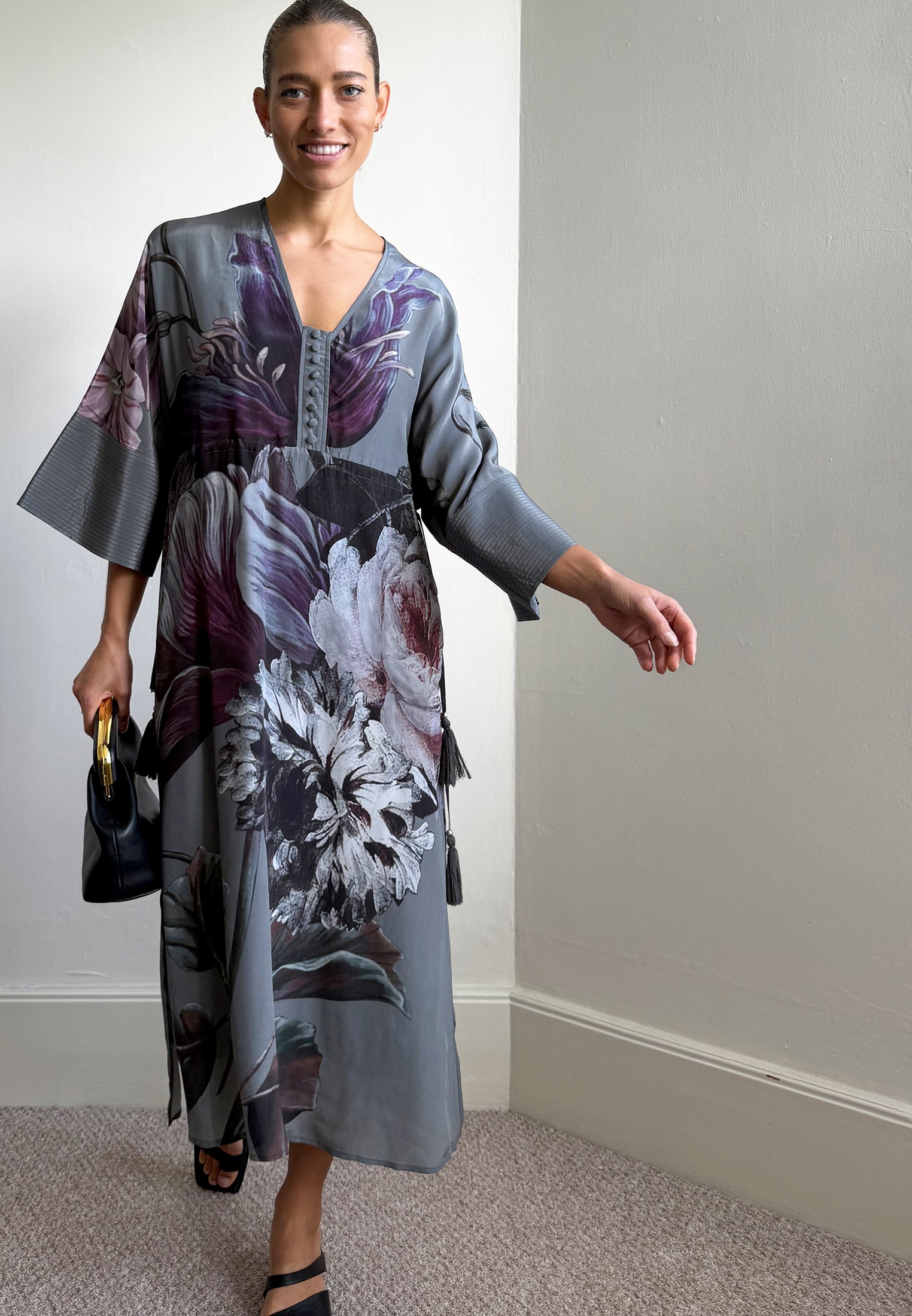 DENISE TUNIC FLORAL TAUPE