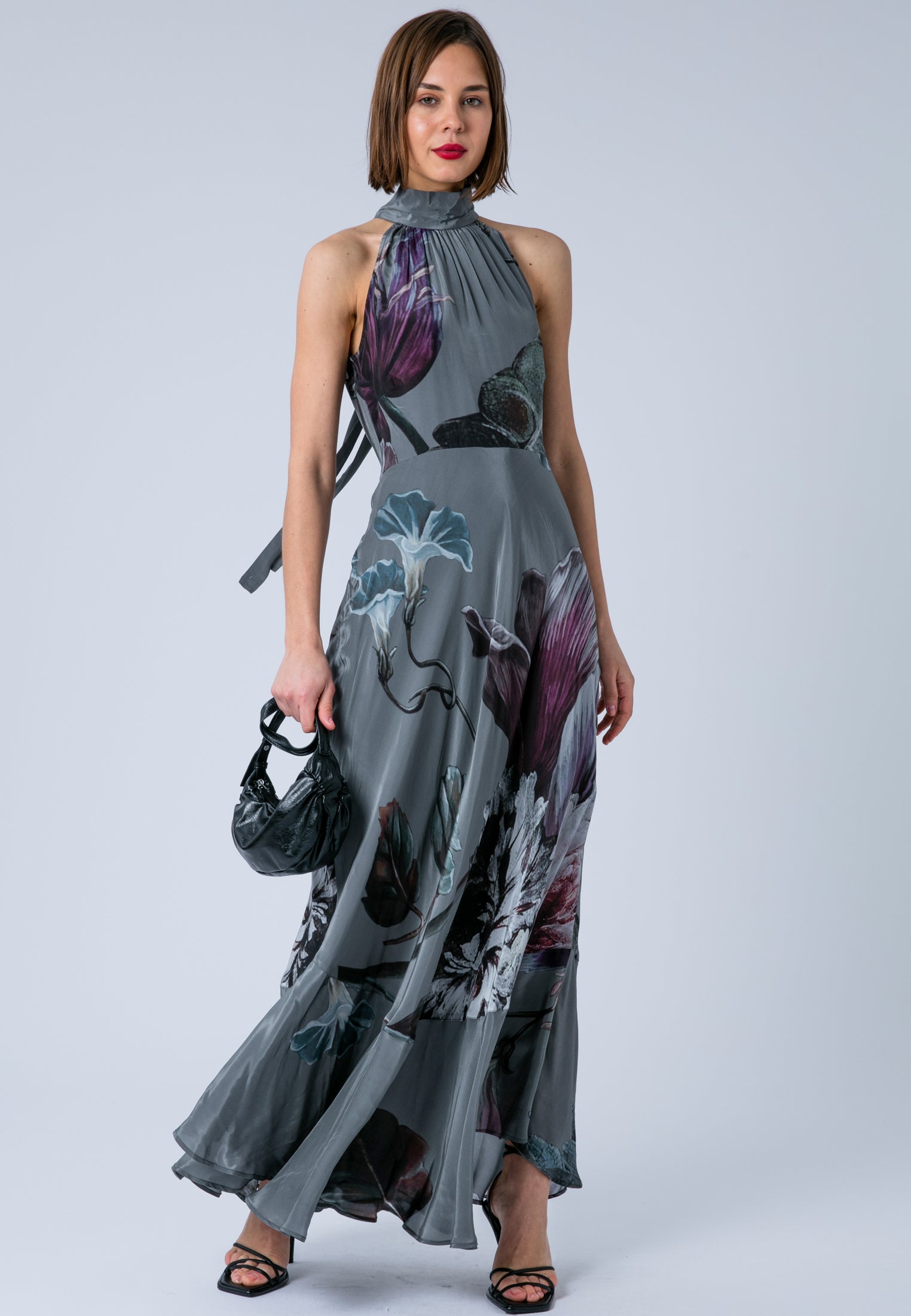 DENISE MAXI DRESS FLORAL TAUPE