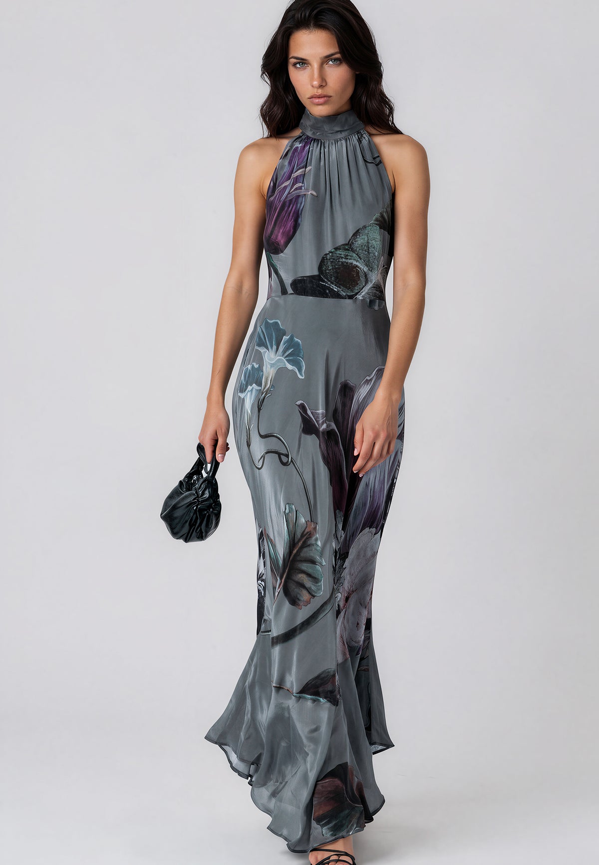 DENISE MAXI DRESS FLORAL TAUPE