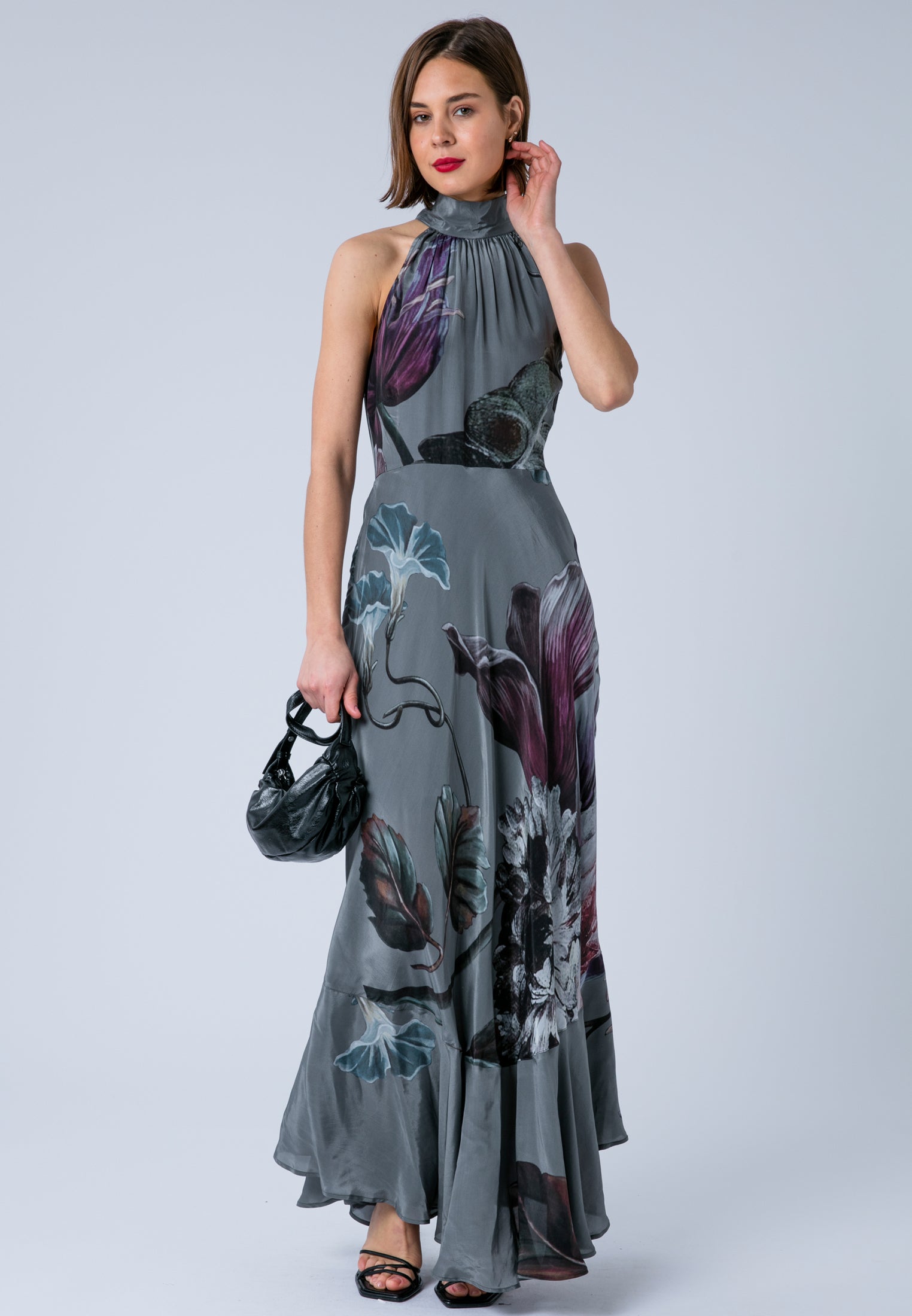 DENISE MAXI DRESS FLORAL TAUPE