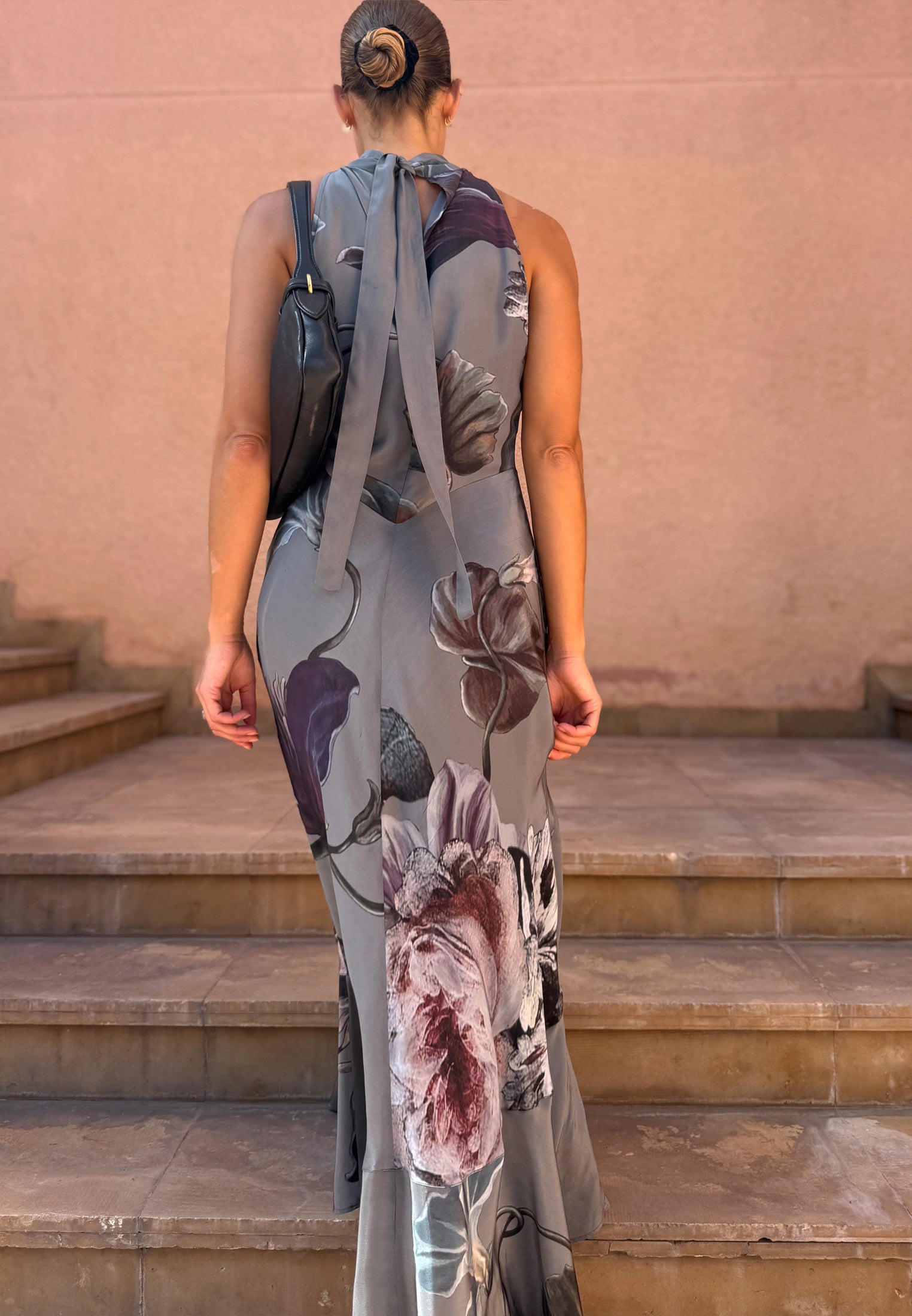 DENISE MAXI DRESS FLORAL TAUPE