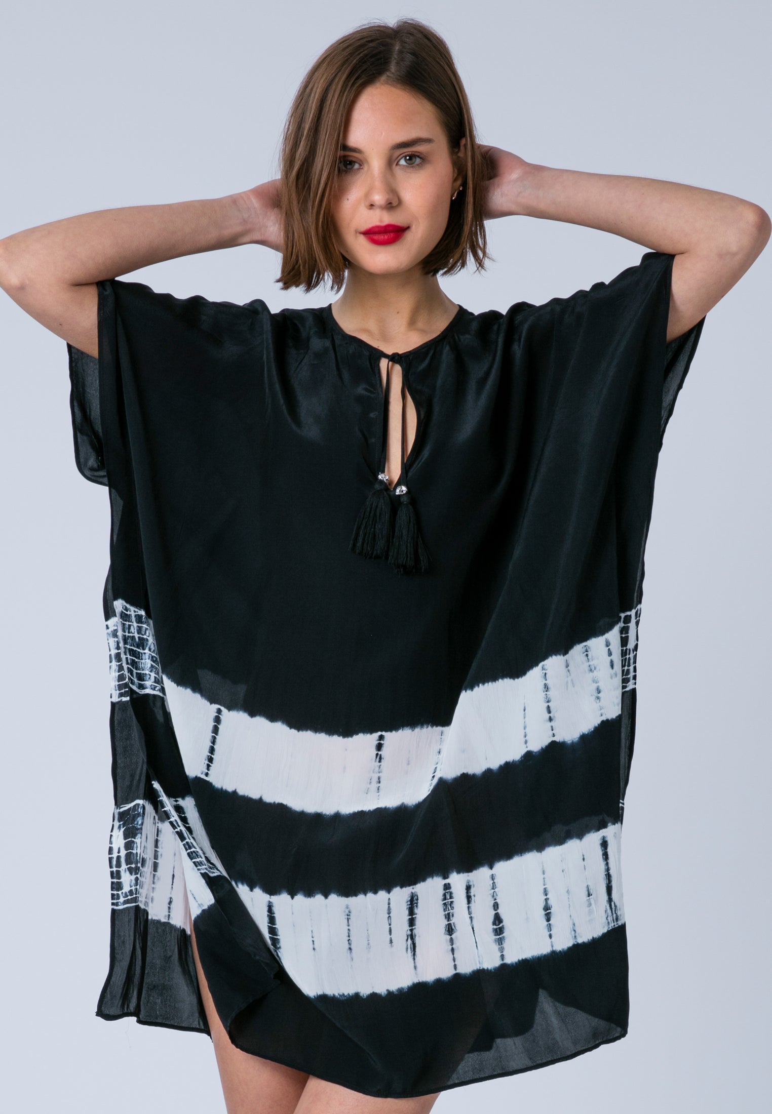 ELLA KAFTAN JET BLACK & WHITE