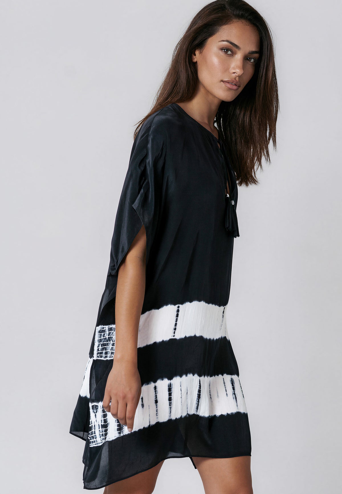 ELLA KAFTAN JET BLACK & WHITE