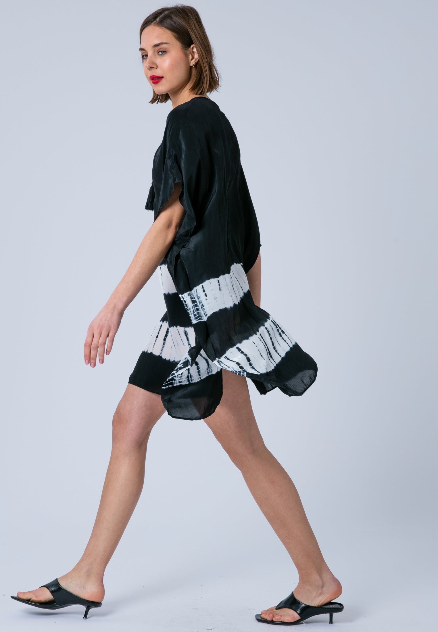 ELLA KAFTAN JET BLACK & WHITE