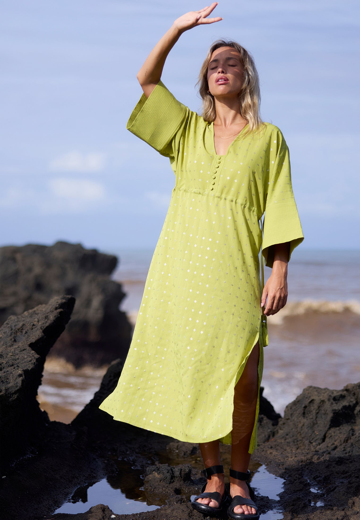 HELENA KAFTAN LIME GREEN