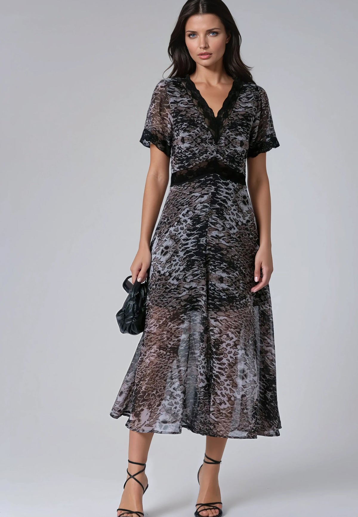 MILLIE MAXI DRESS ADDER BROWN