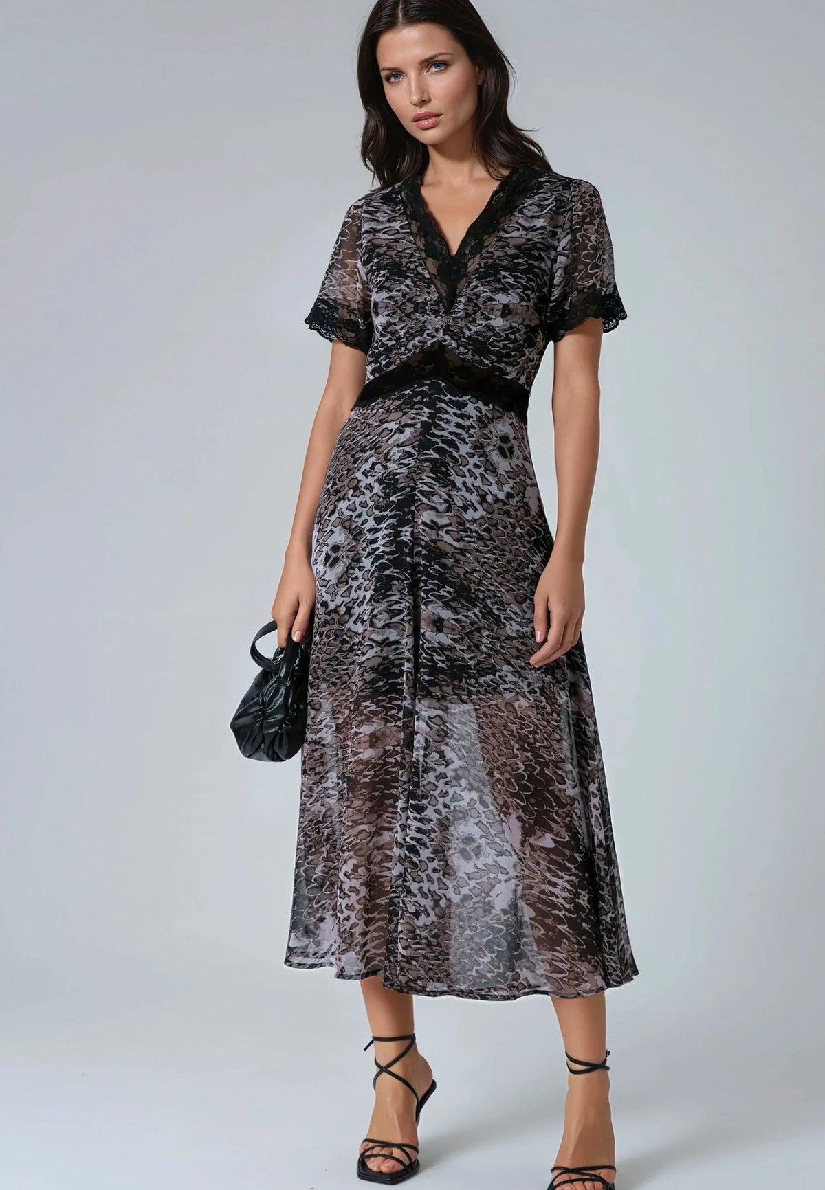 MILLIE MAXI DRESS ADDER BROWN