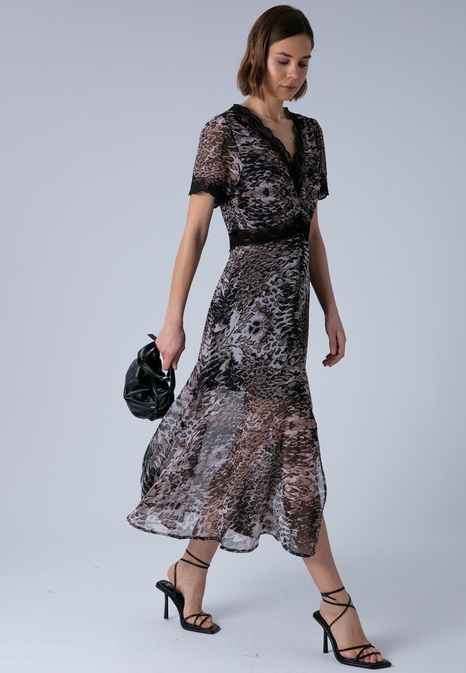 MILLIE MAXI DRESS ADDER BROWN