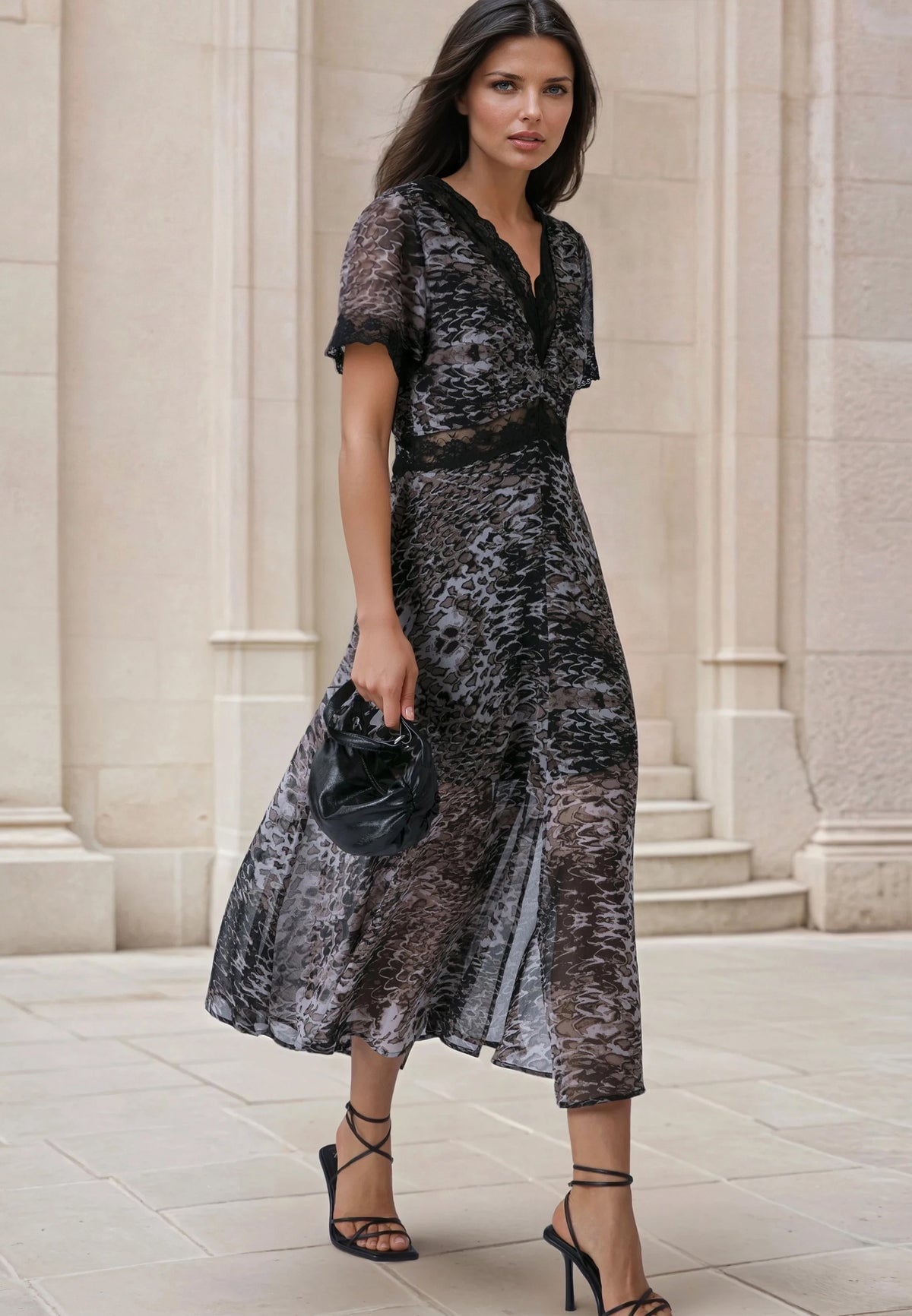MILLIE MAXI DRESS ADDER BROWN