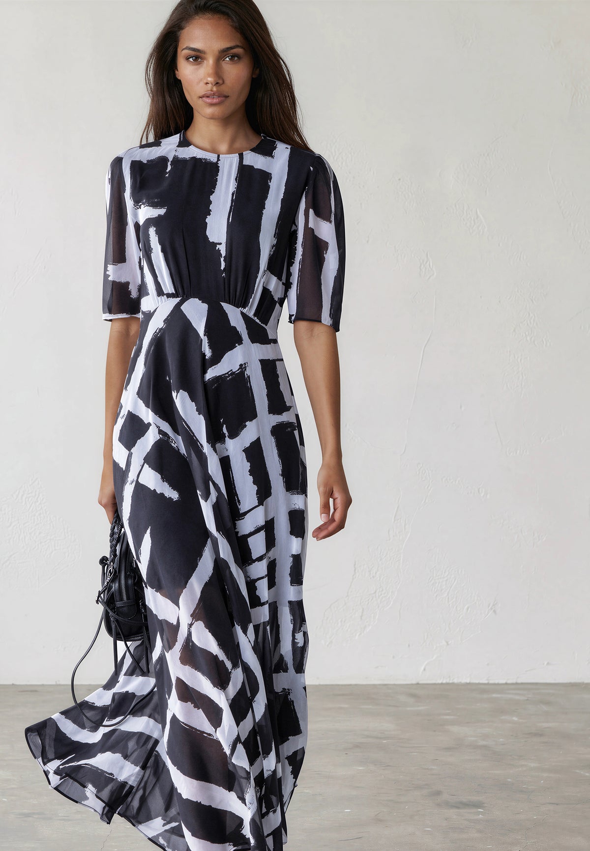 SIENNA MAXI DRESS SELVAGE BLACK