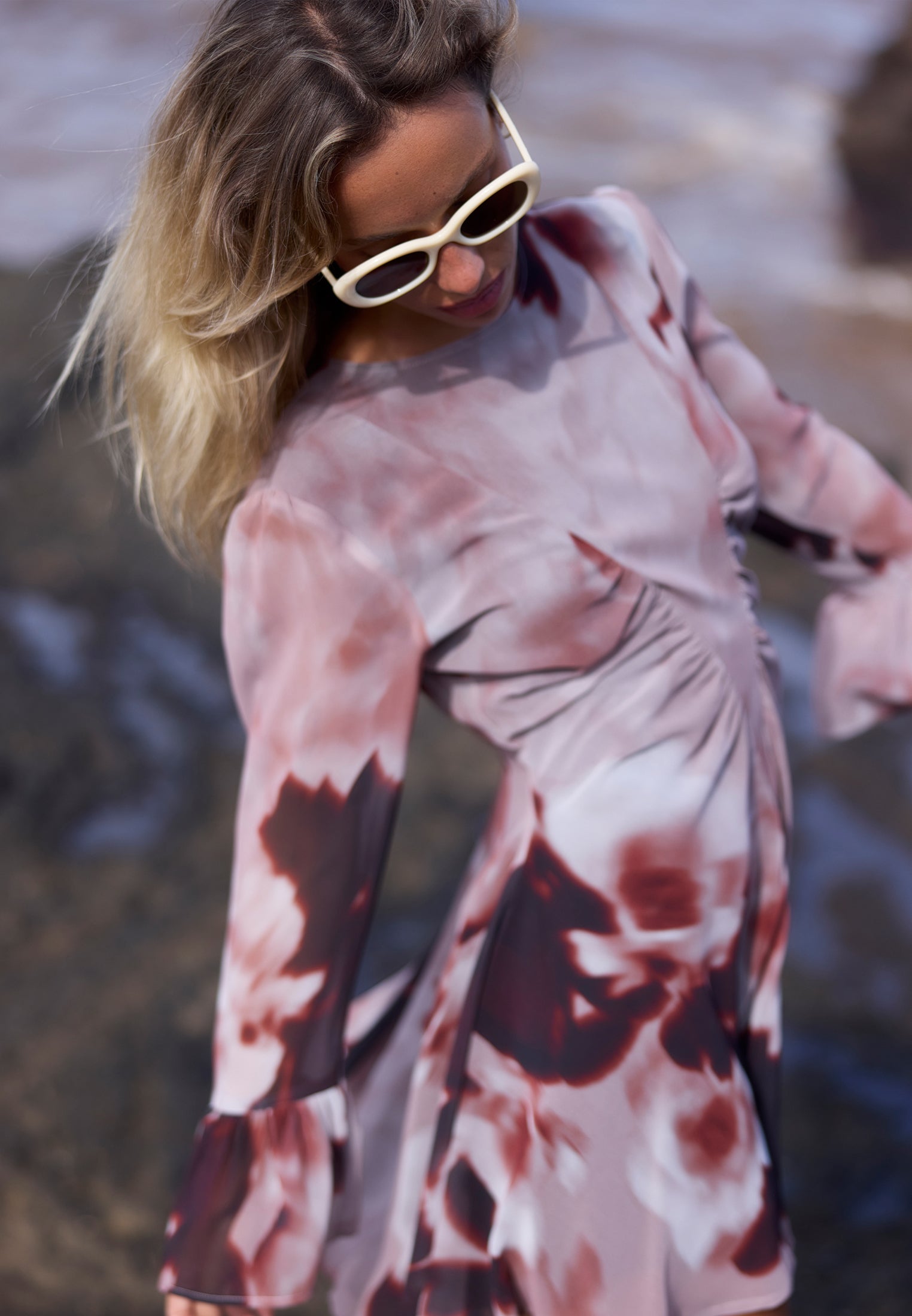 CORINNE SHORT DRESS BLUR ASHES