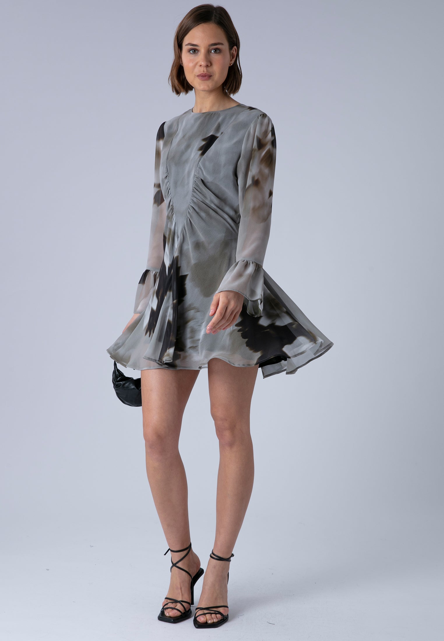 CORINNE SHORT DRESS BLUR SEPIA