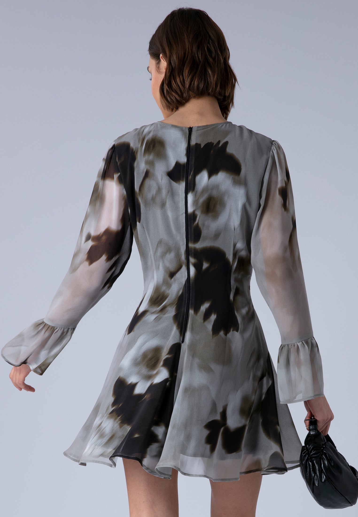 CORINNE SHORT DRESS BLUR SEPIA