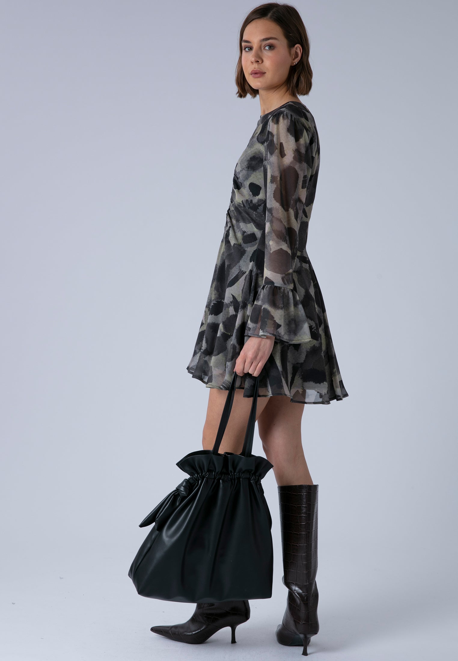 CORINNE SHORT DRESS TERRAZZO YELLOW