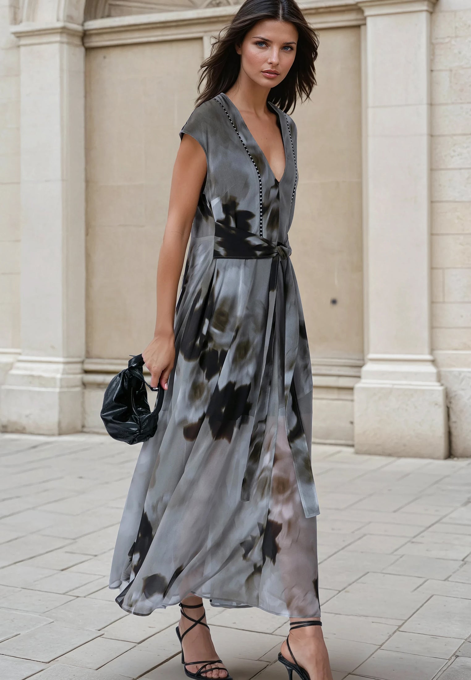 LILIAN MAXI DRESS BLUR SEPIA