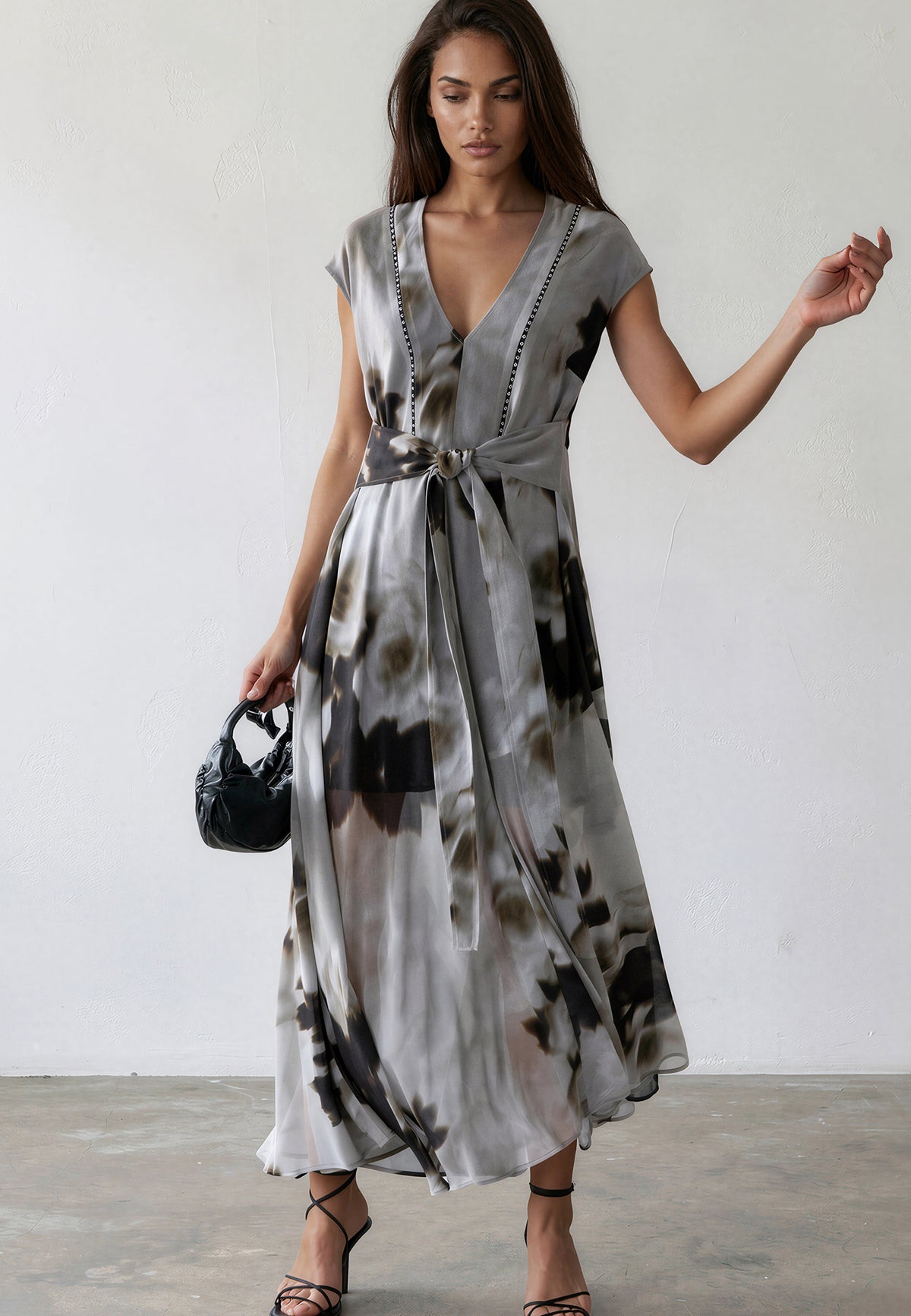 LILIAN MAXI DRESS BLUR SEPIA