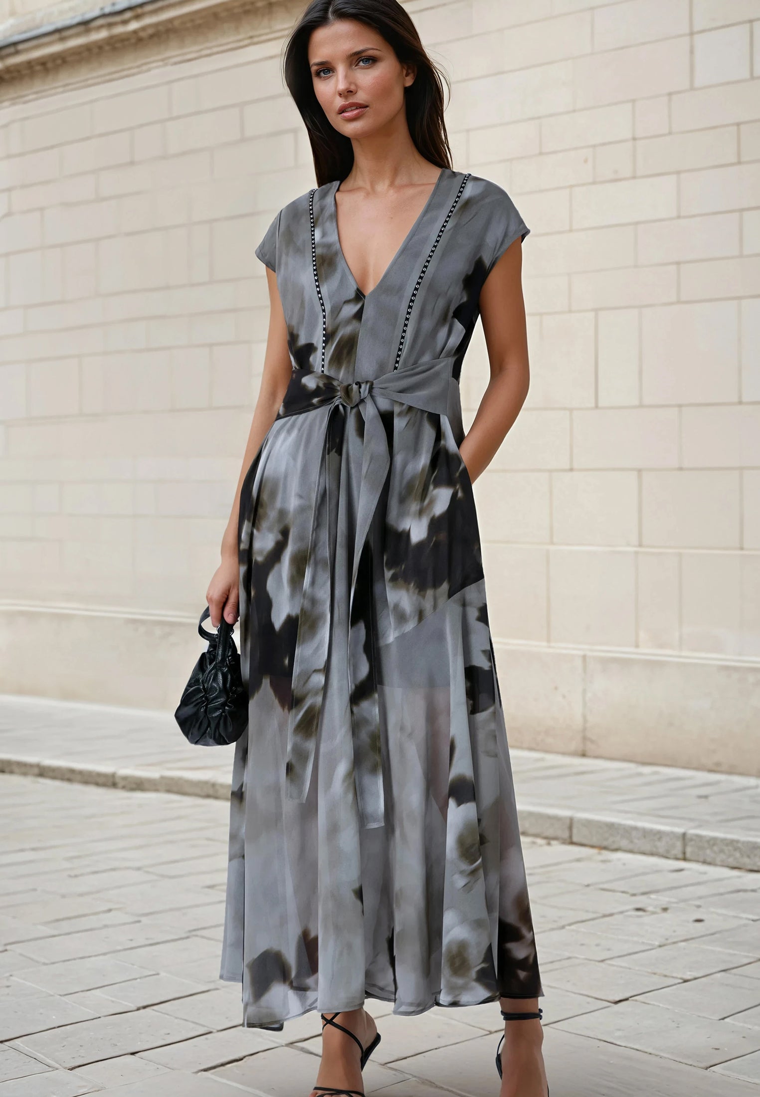 LILIAN MAXI DRESS BLUR SEPIA