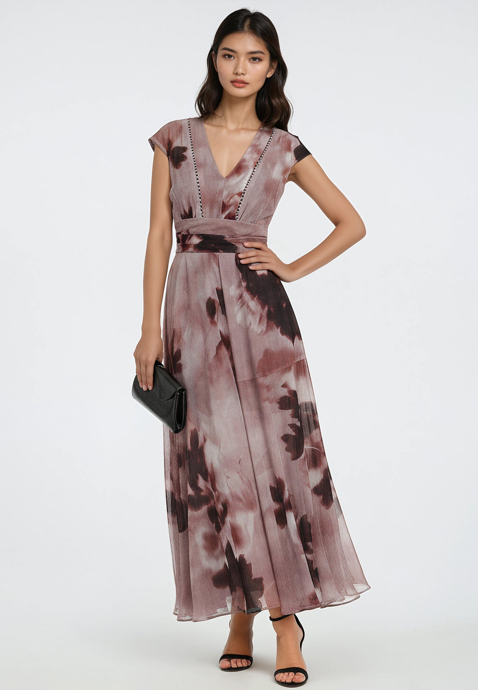 LILIAN MAXI DRESS BLUR ASHES
