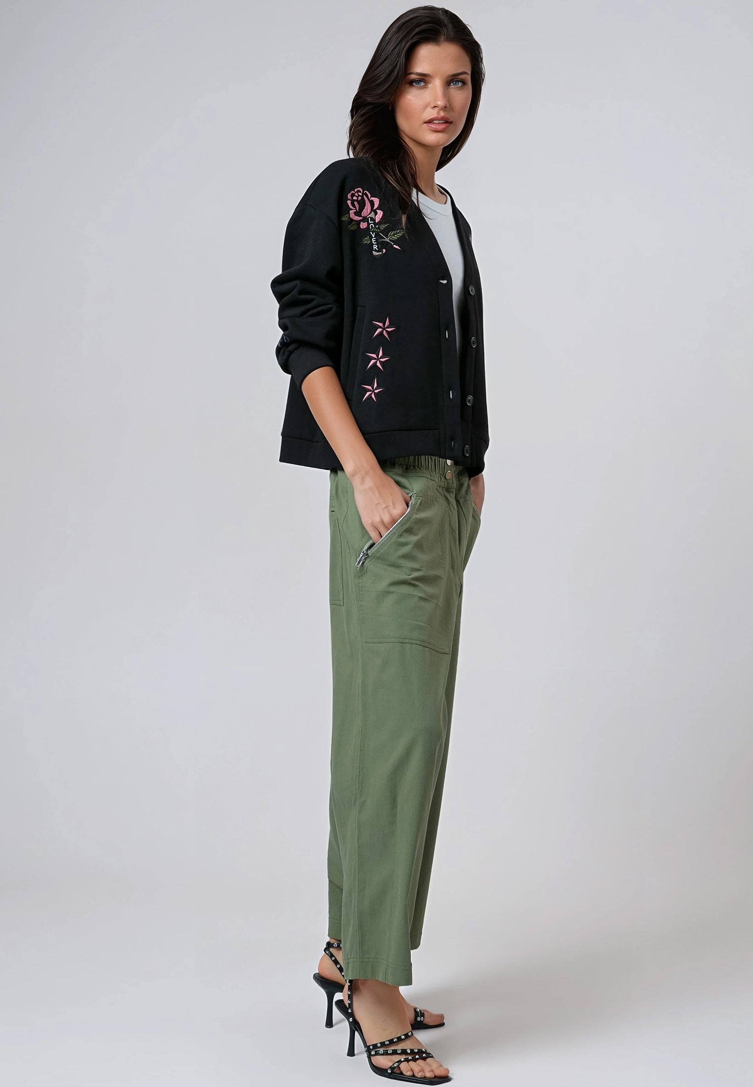 LOVE CARDIGAN BLACK & COLOUR
