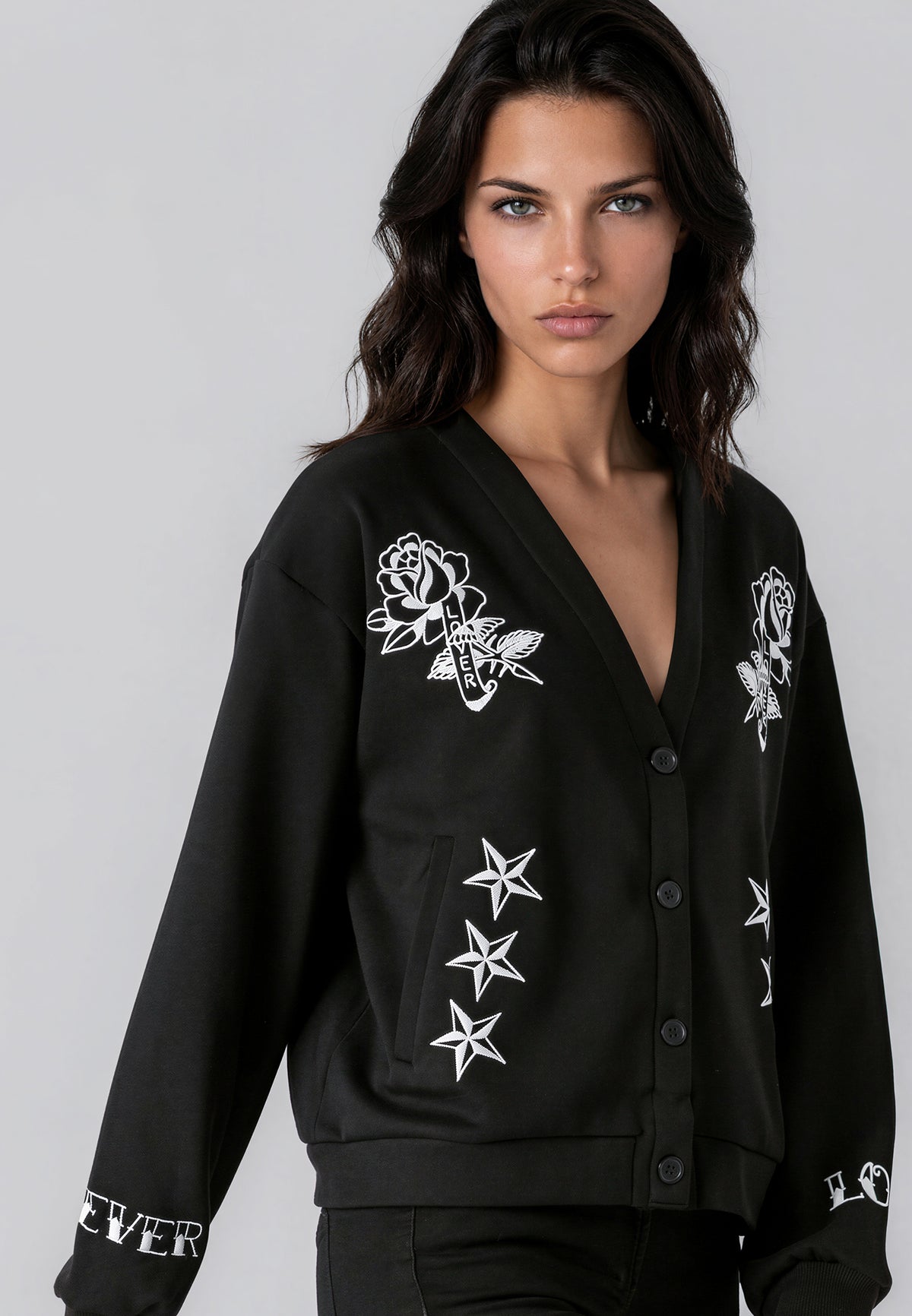 LOVE CARDIGAN BLACK & WHITE