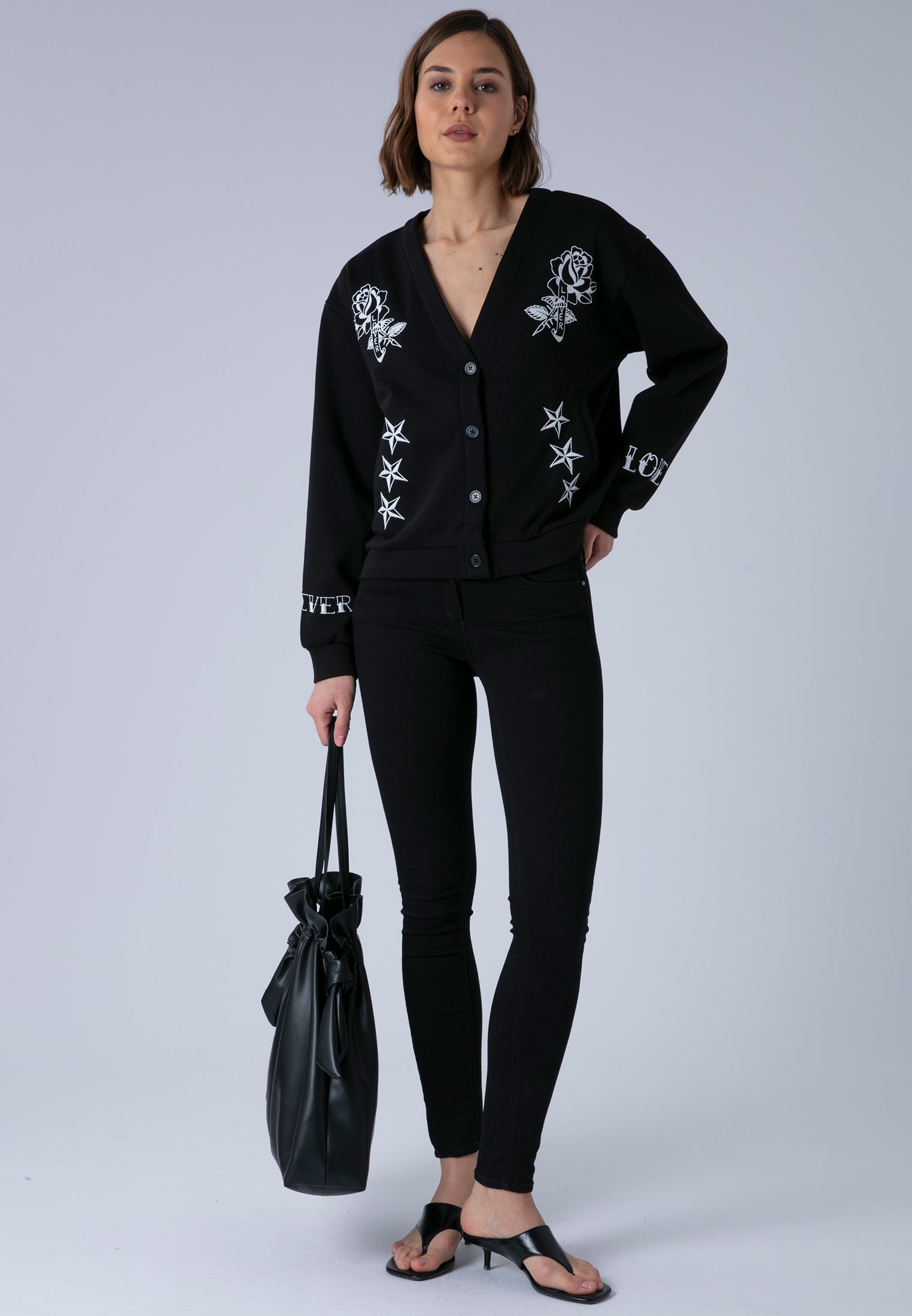 LOVE CARDIGAN BLACK & WHITE