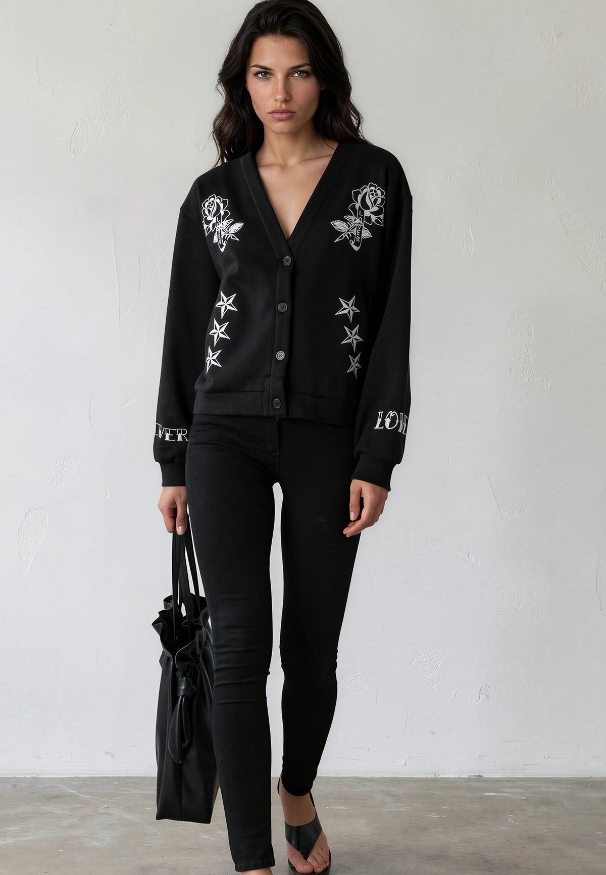 LOVE CARDIGAN BLACK & WHITE