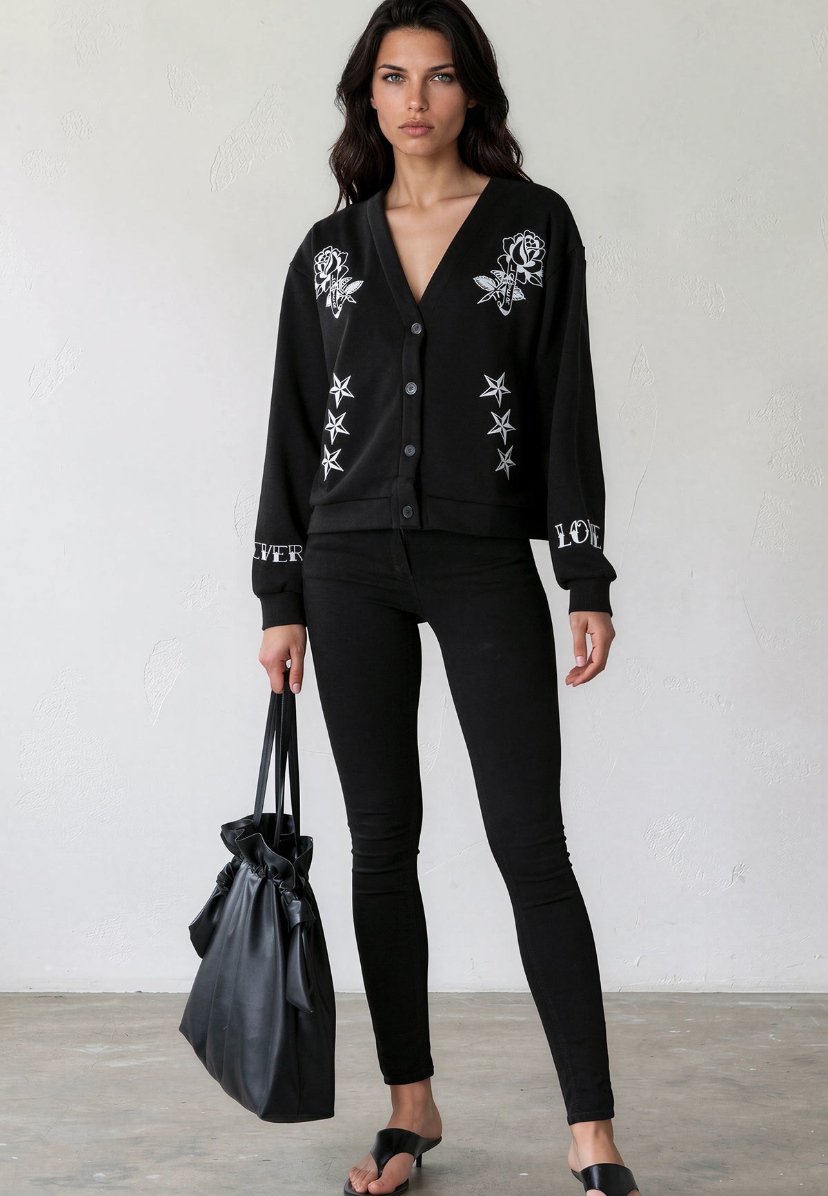 LOVE CARDIGAN BLACK & WHITE