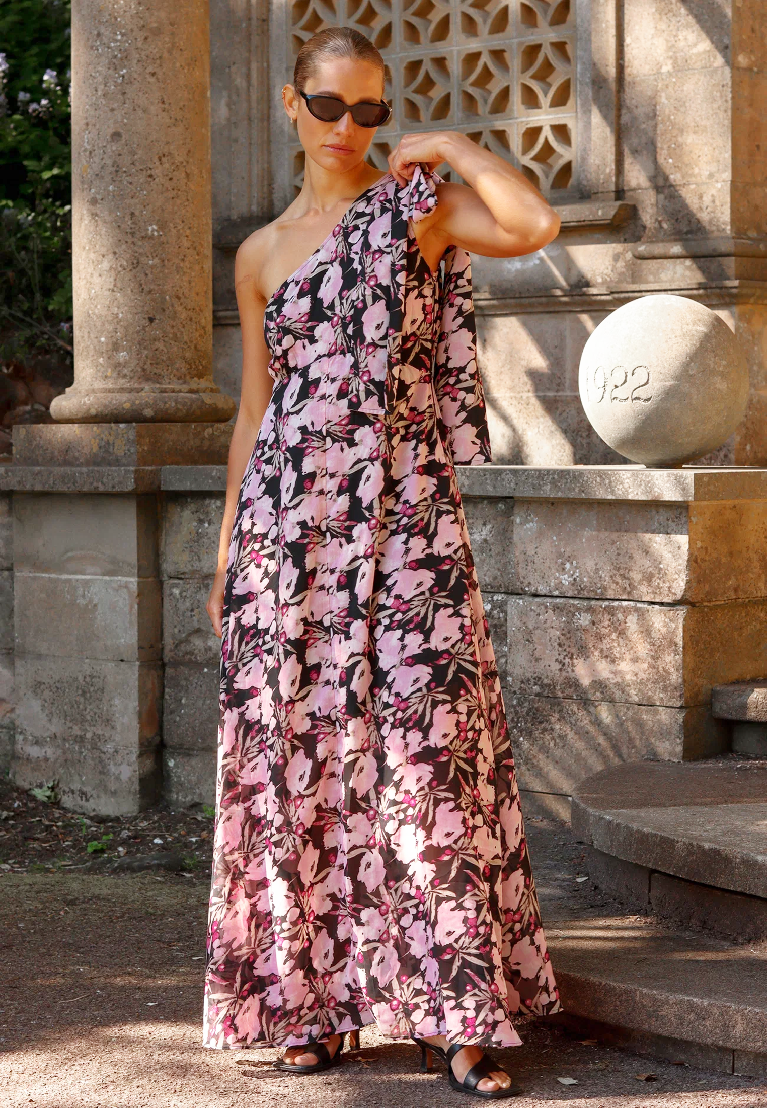 MARINA ONE SHOULDER DRESS PRIME PINK