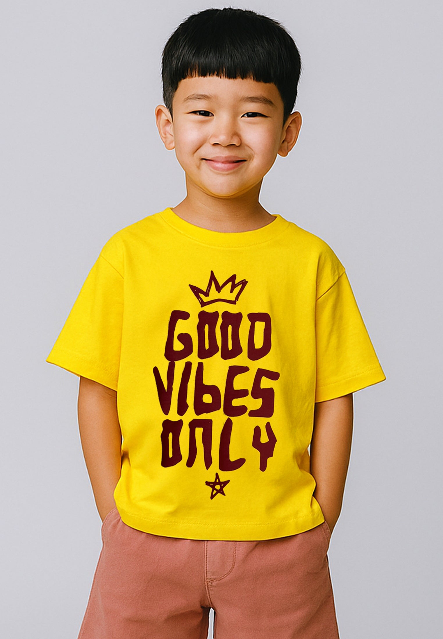 GOOD VIBES BOYS T-SHIRT YELLOW