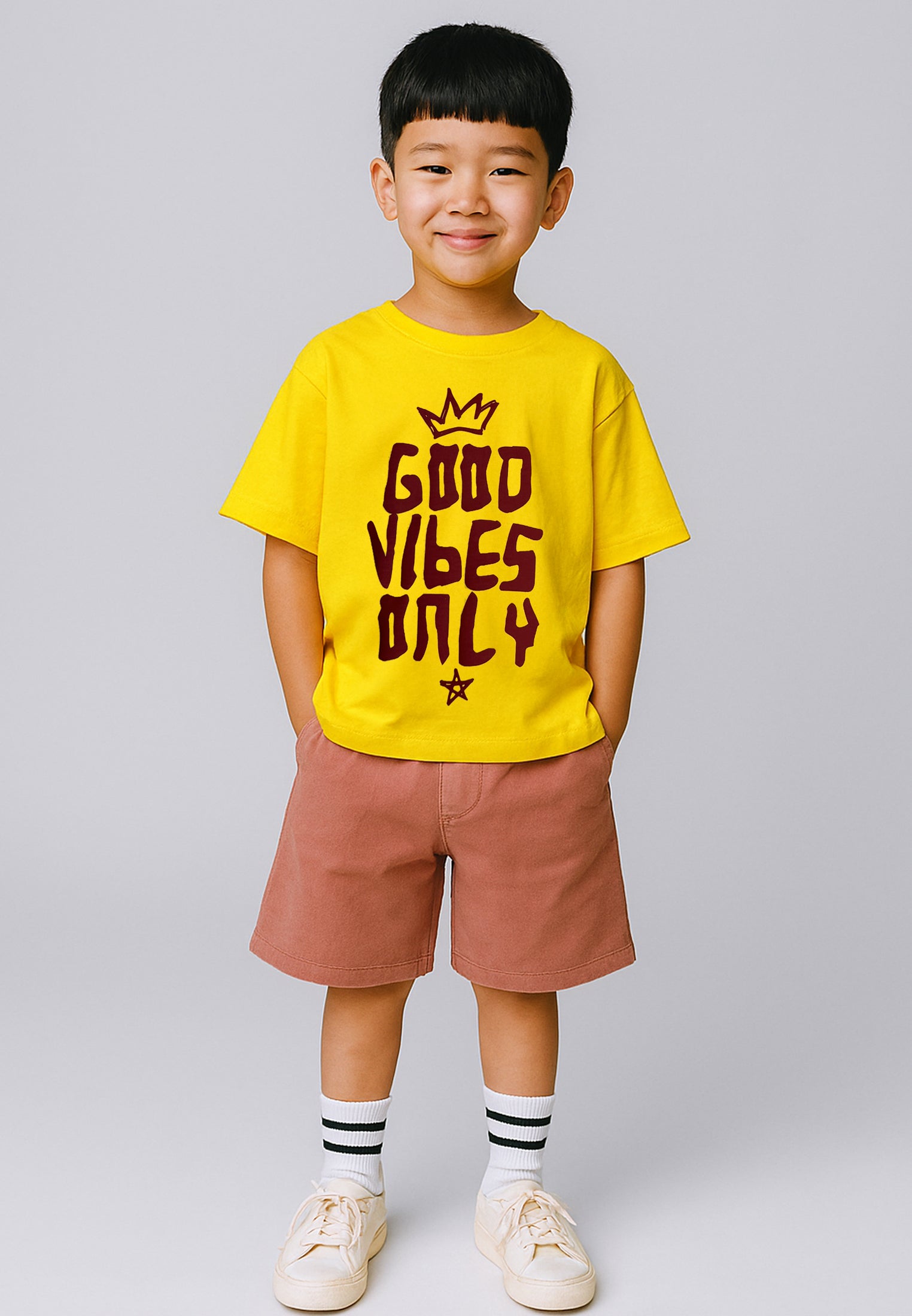 GOOD VIBES BOYS T-SHIRT YELLOW