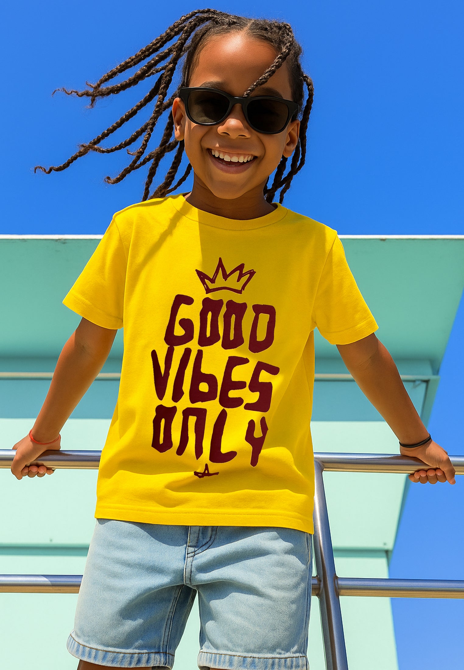 GOOD VIBES BOYS T-SHIRT YELLOW
