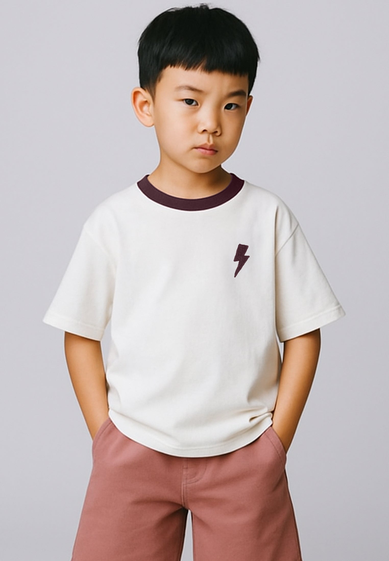 LIGHTNING BOLT BOYS T-SHIRT MAUVE