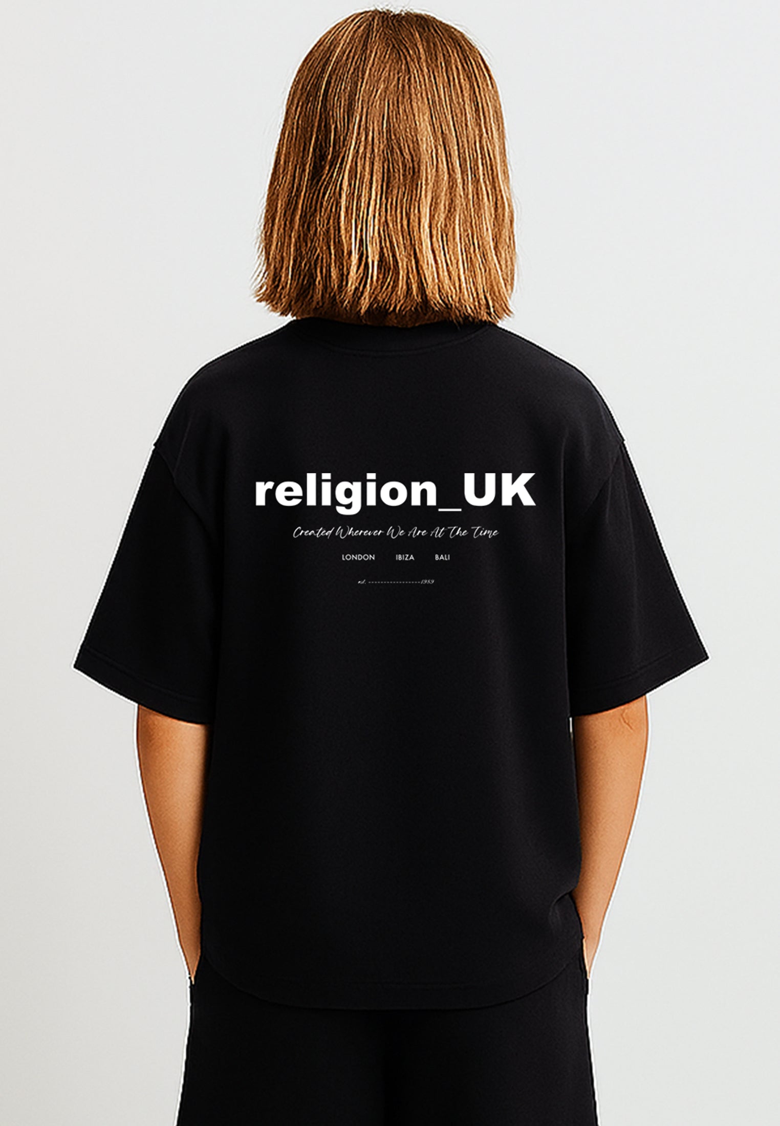 RELIGION Oversized Black T-Shirt Boys - Main Image
