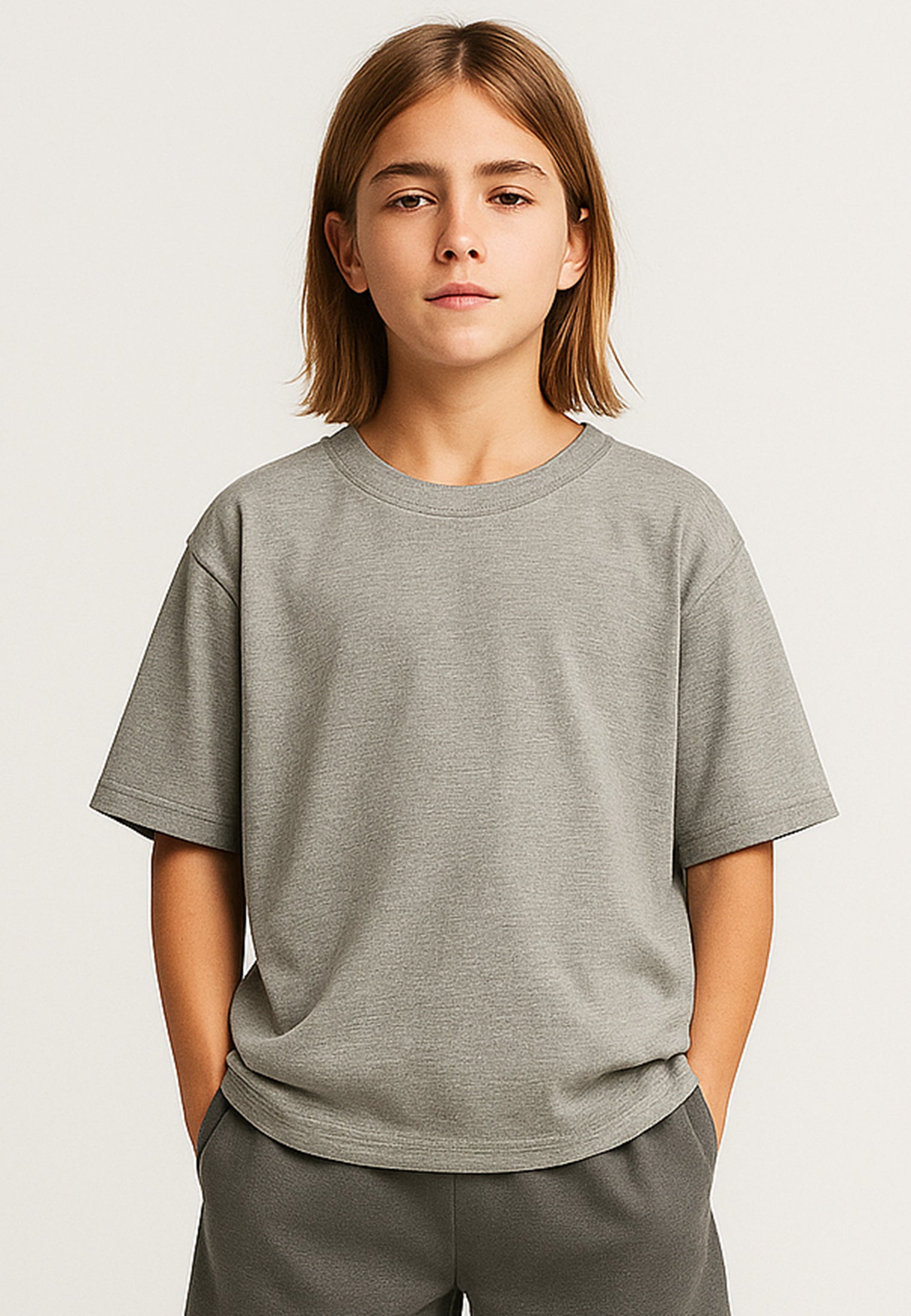 RELIGION BOYS OVERSIZED T-SHIRT GREY MARL