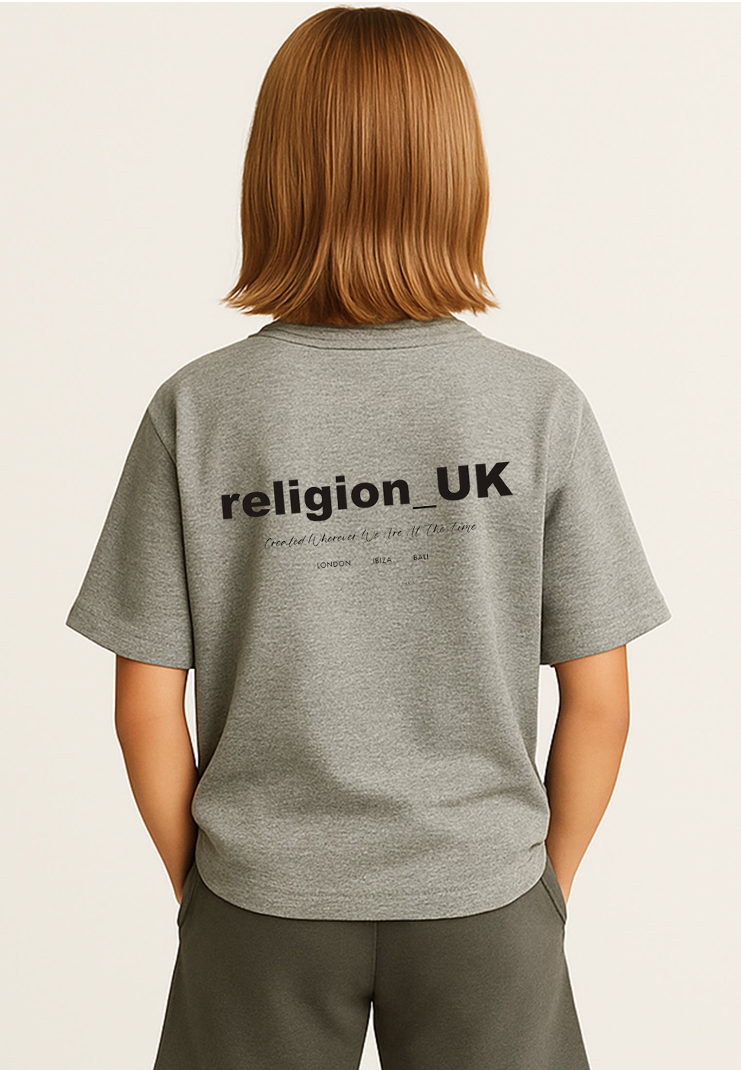 RELIGION BOYS OVERSIZED T-SHIRT GREY MARL