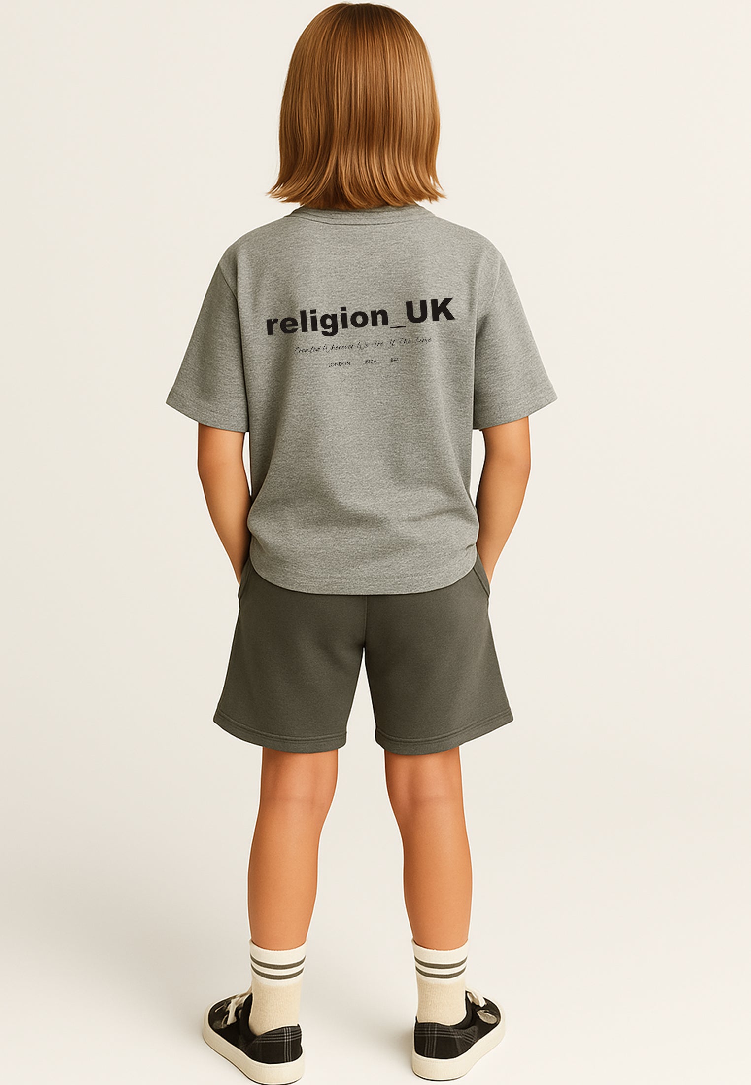 RELIGION BOYS OVERSIZED T-SHIRT GREY MARL
