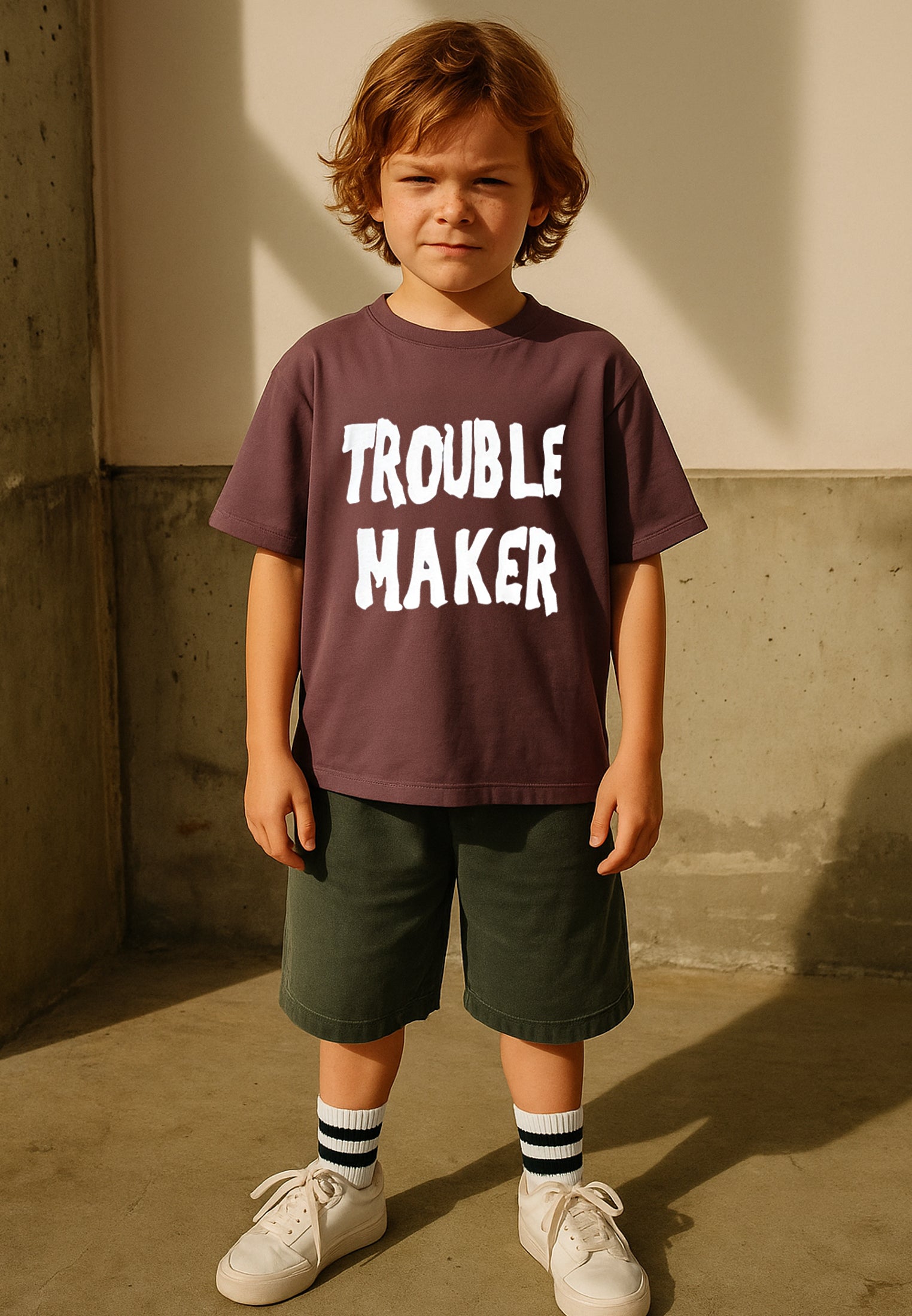 TROUBLE MAKER BOYS T-SHIRT MAUVE