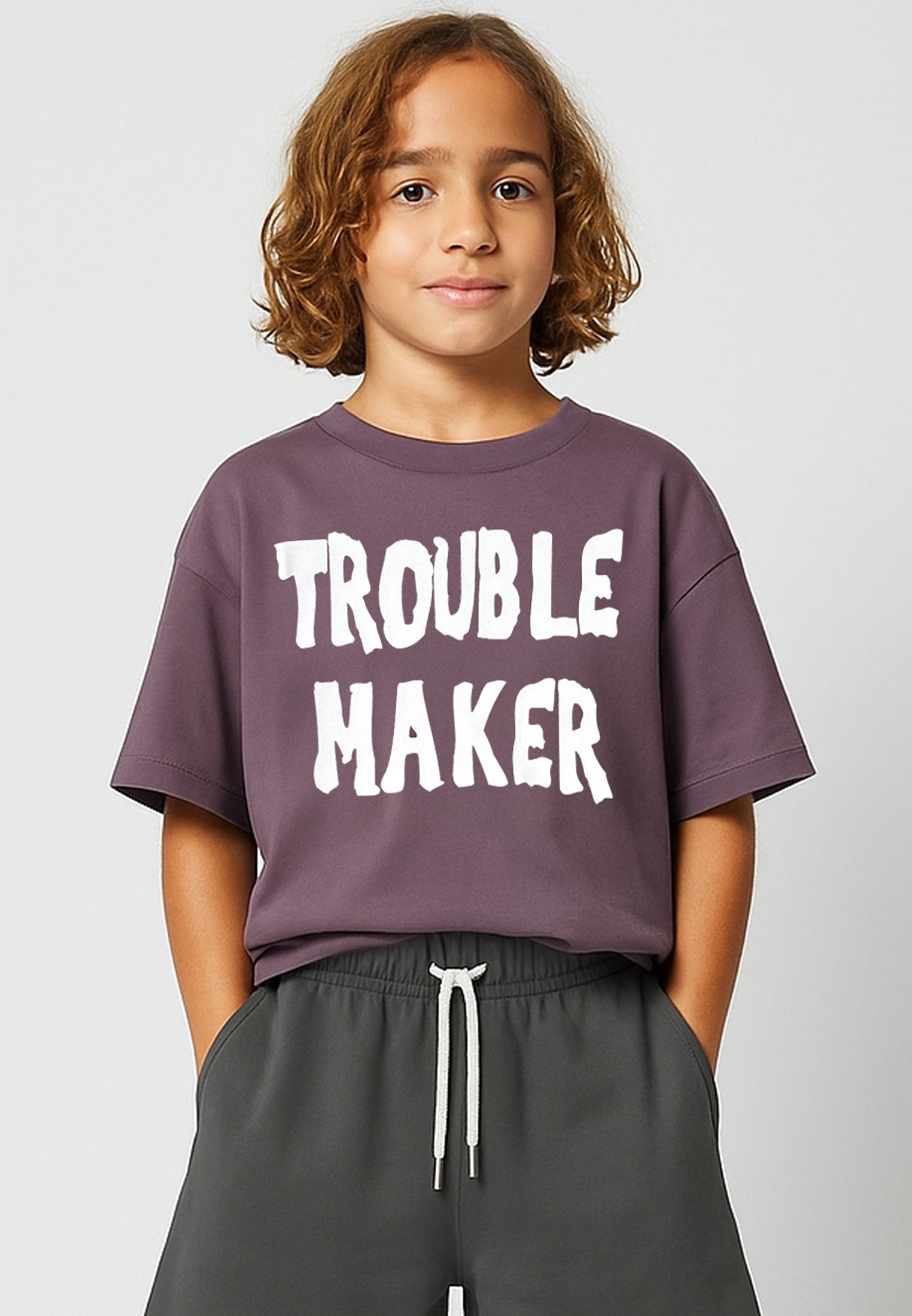 TROUBLE MAKER BOYS T-SHIRT MAUVE