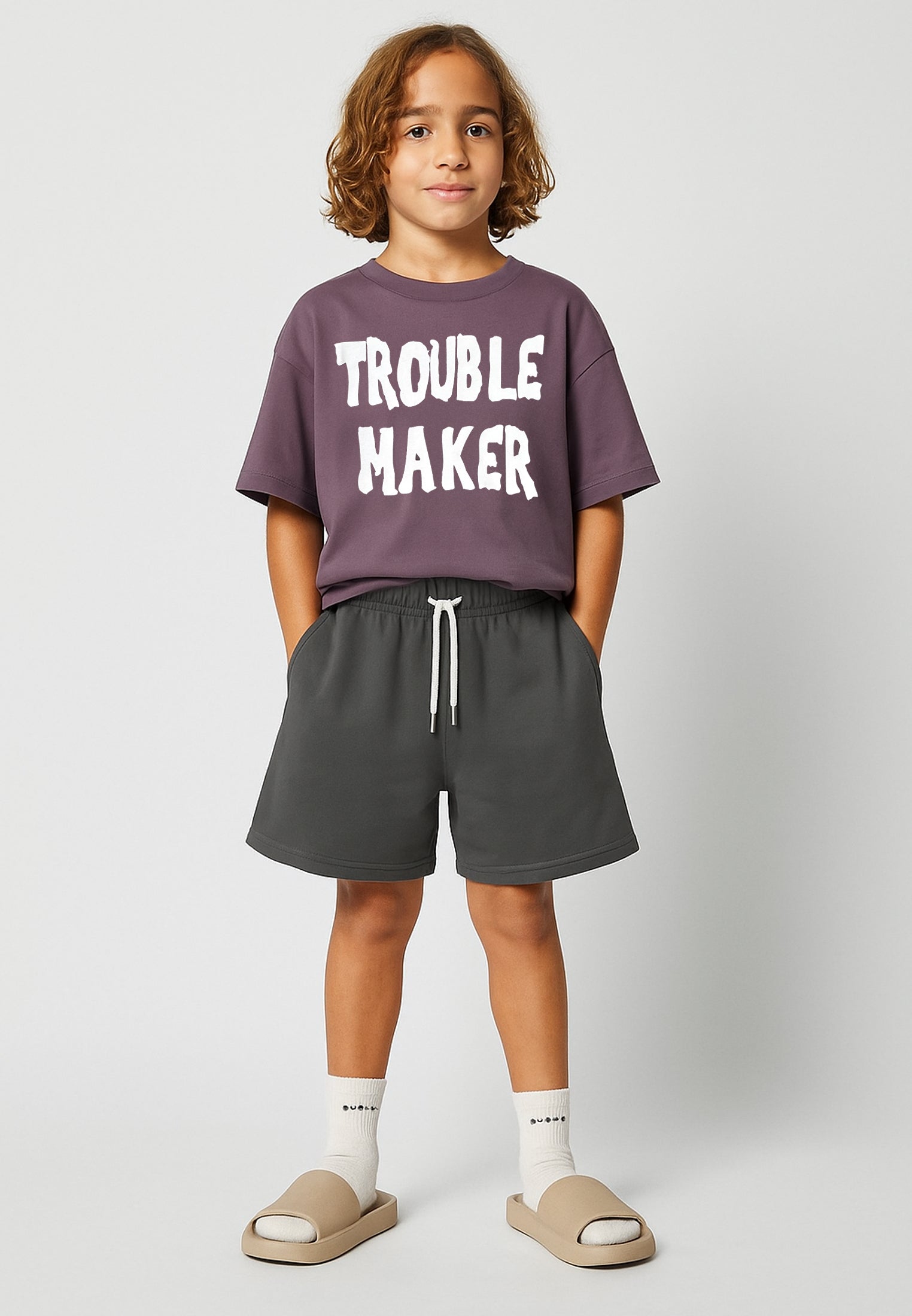 TROUBLE MAKER BOYS T-SHIRT MAUVE