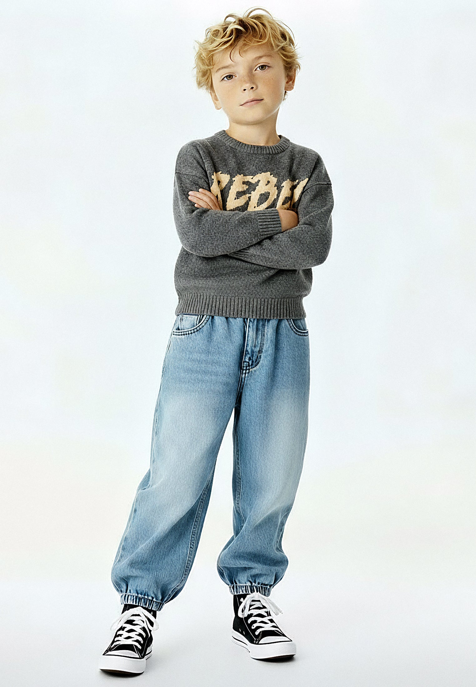 BOYS REBEL JUMPER CHARCOAL