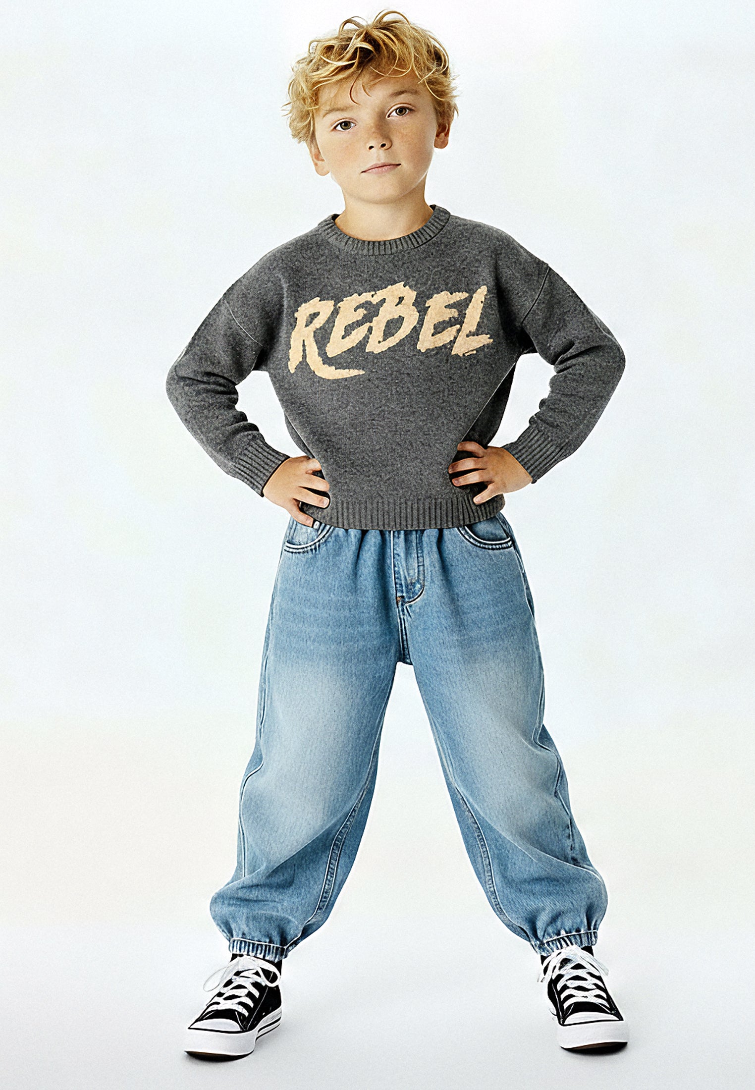 BOYS REBEL JUMPER CHARCOAL