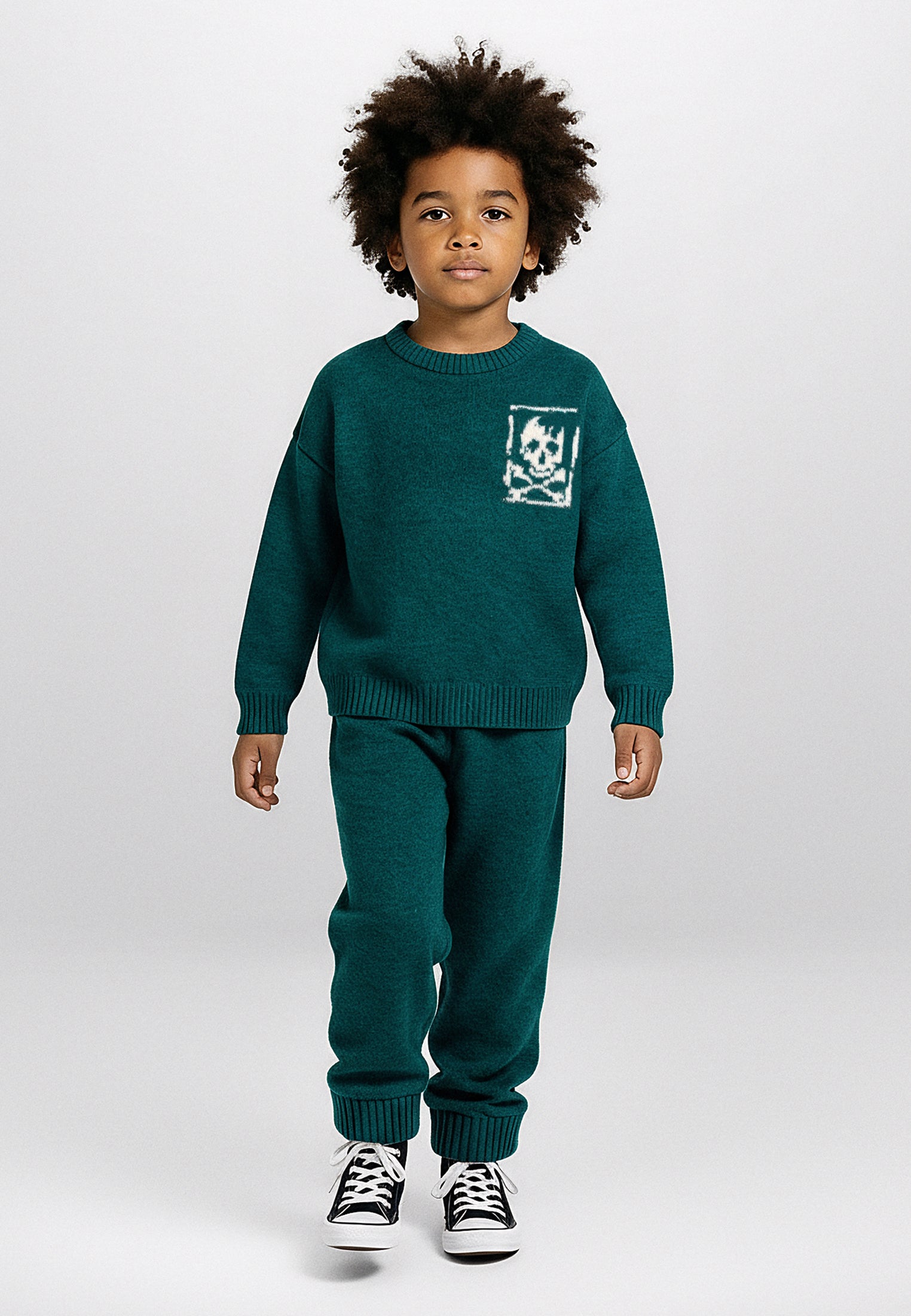 BOYS SKULLY LOGO PANT FOREST GREEN