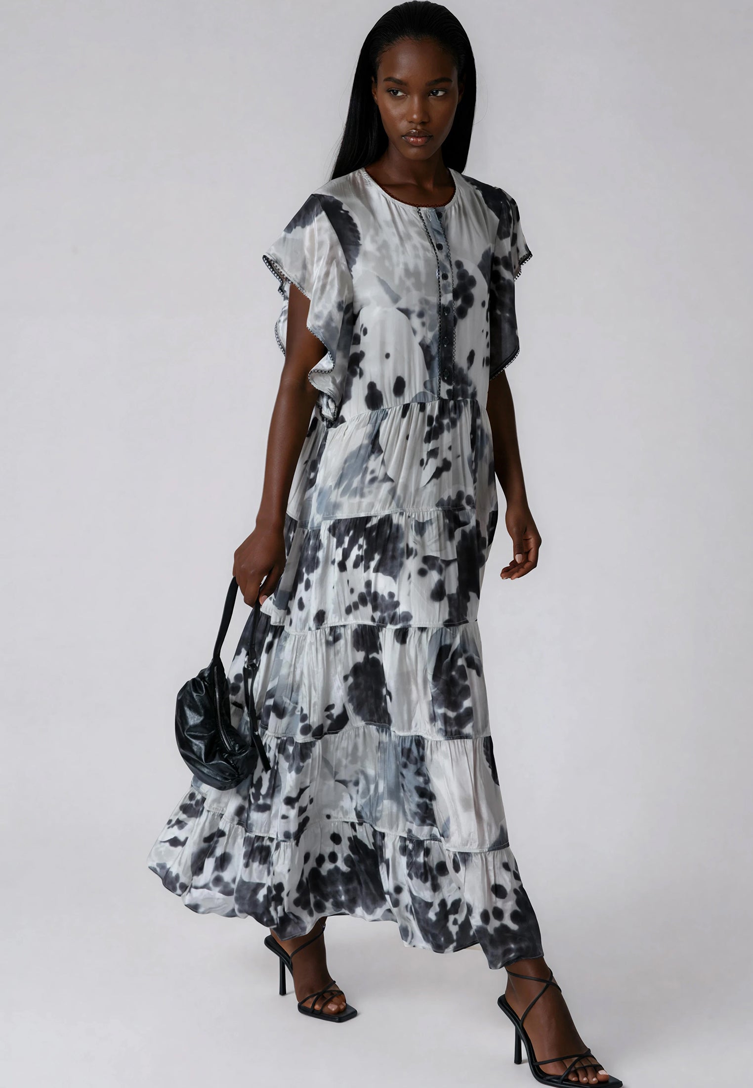 ARA MAXI DRESS ORCHID BLACK