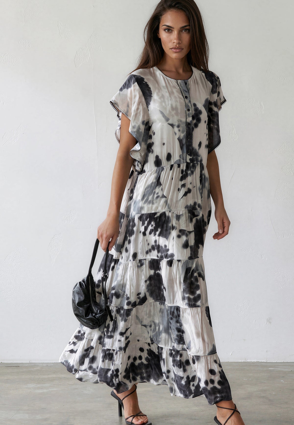 ARA MAXI DRESS ORCHID BLACK
