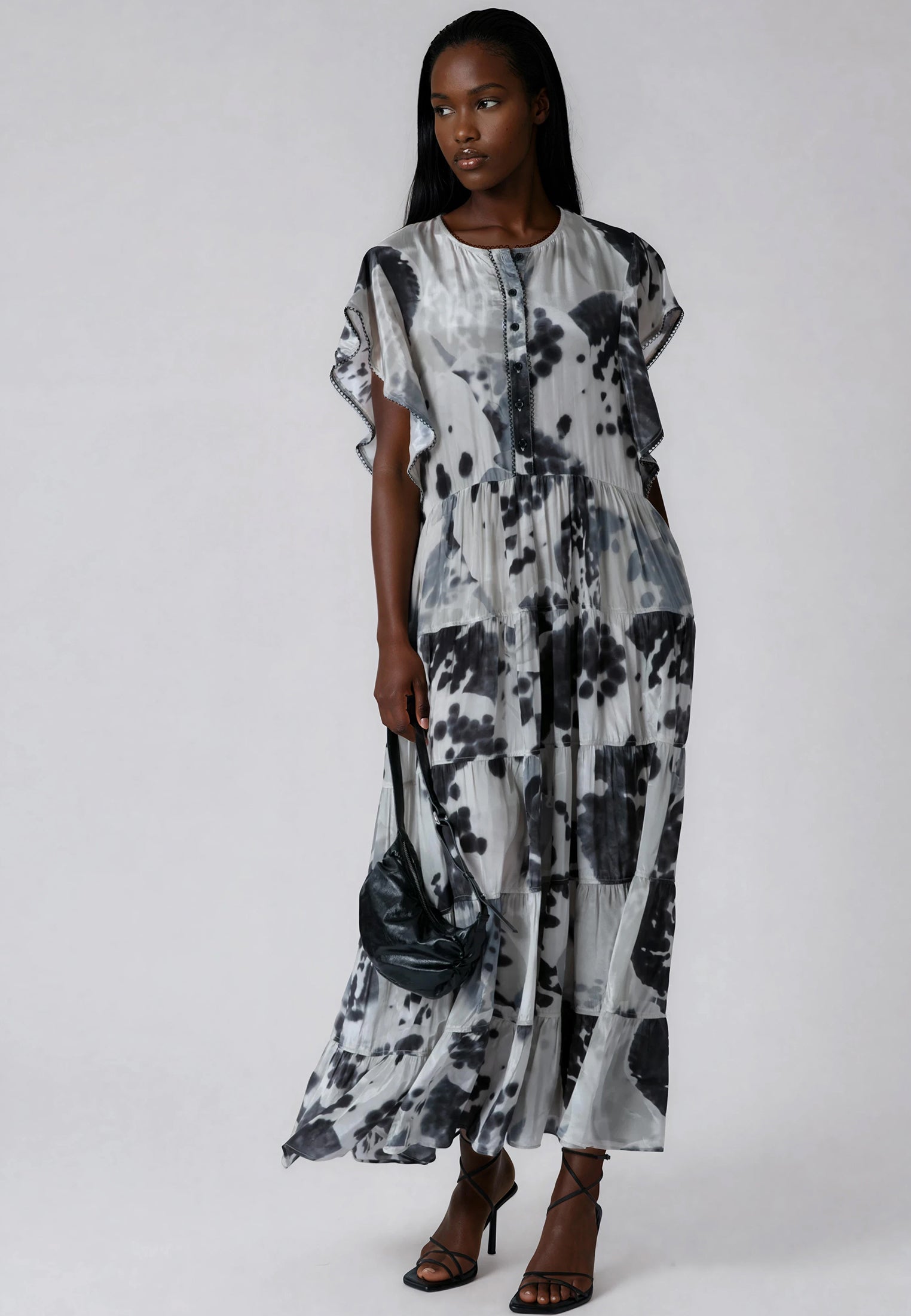 ARA MAXI DRESS ORCHID BLACK