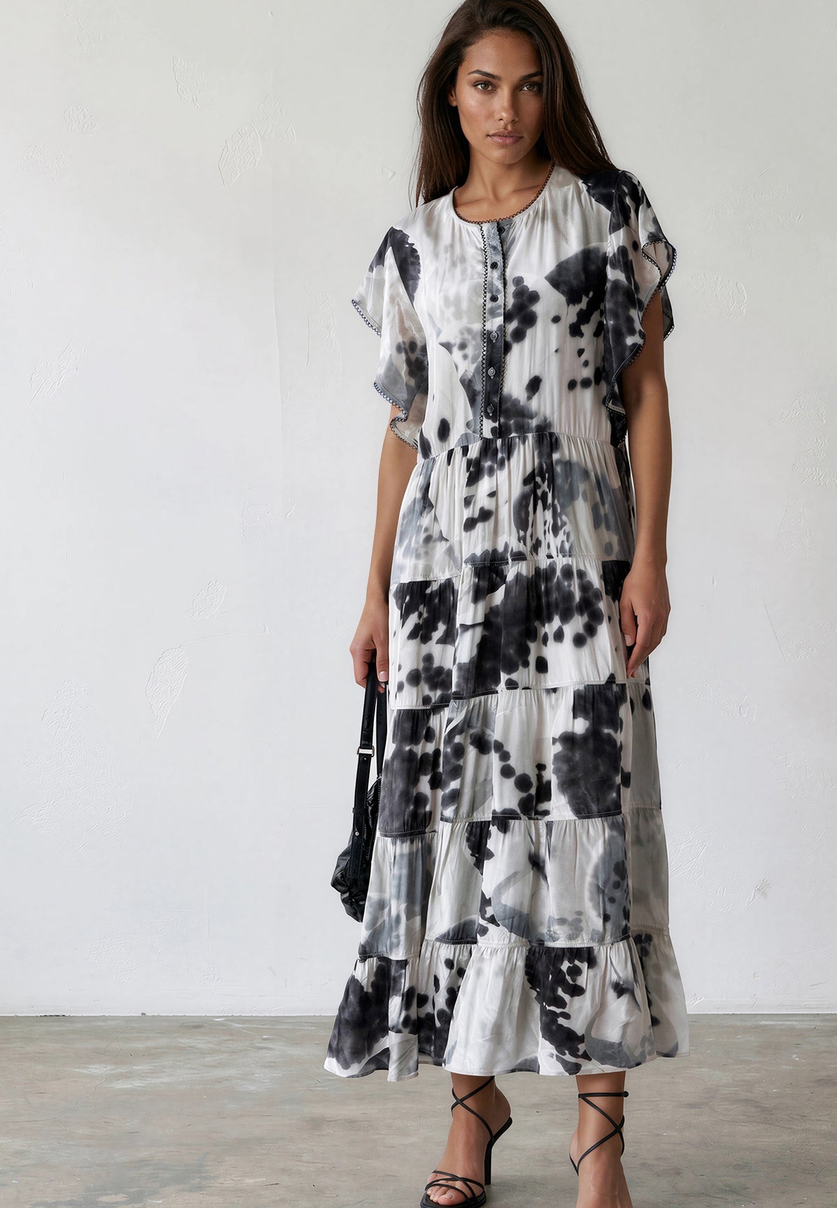 ARA MAXI DRESS ORCHID BLACK